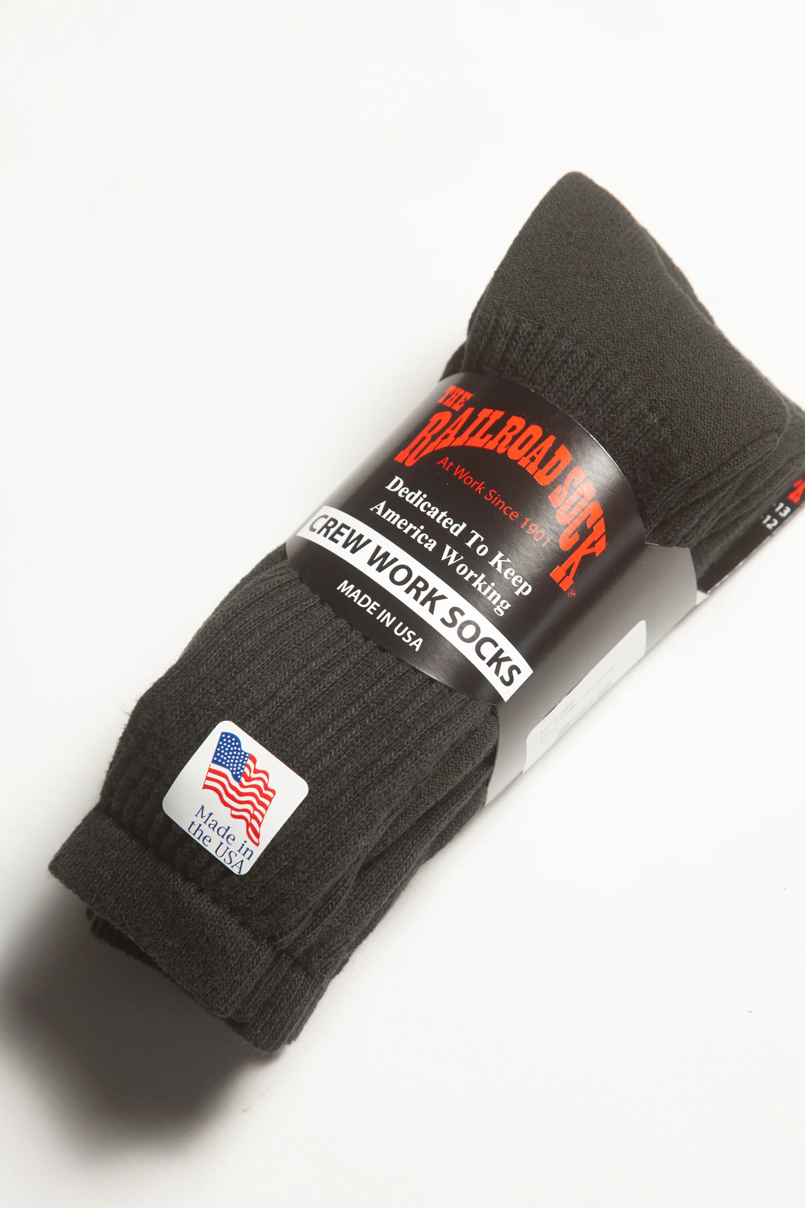 Railroad Sock - 3 Pack Crew Socks - Black - Image 2