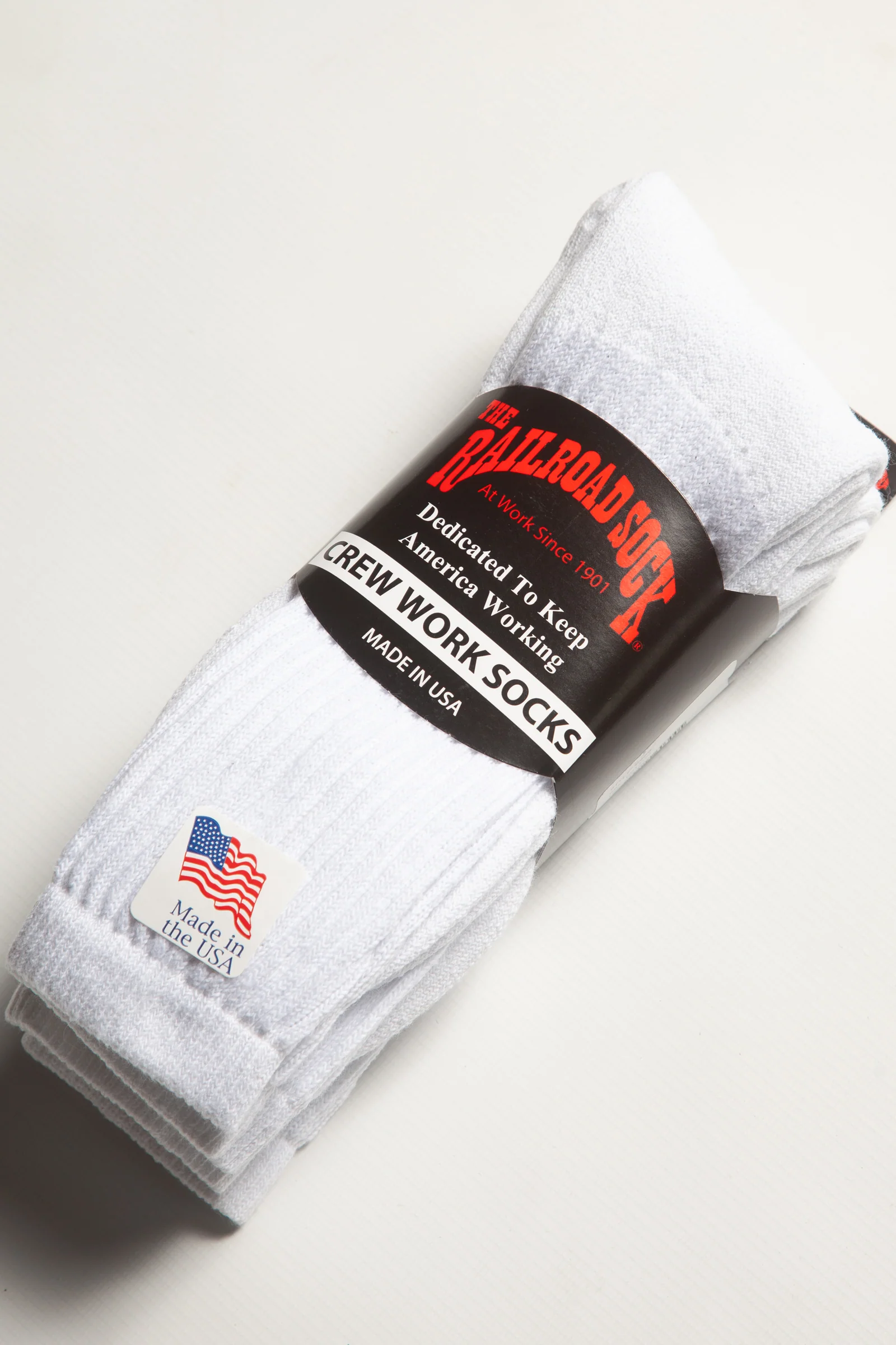 Railroad Sock - 3 Pack Crew Socks - White - Image 2