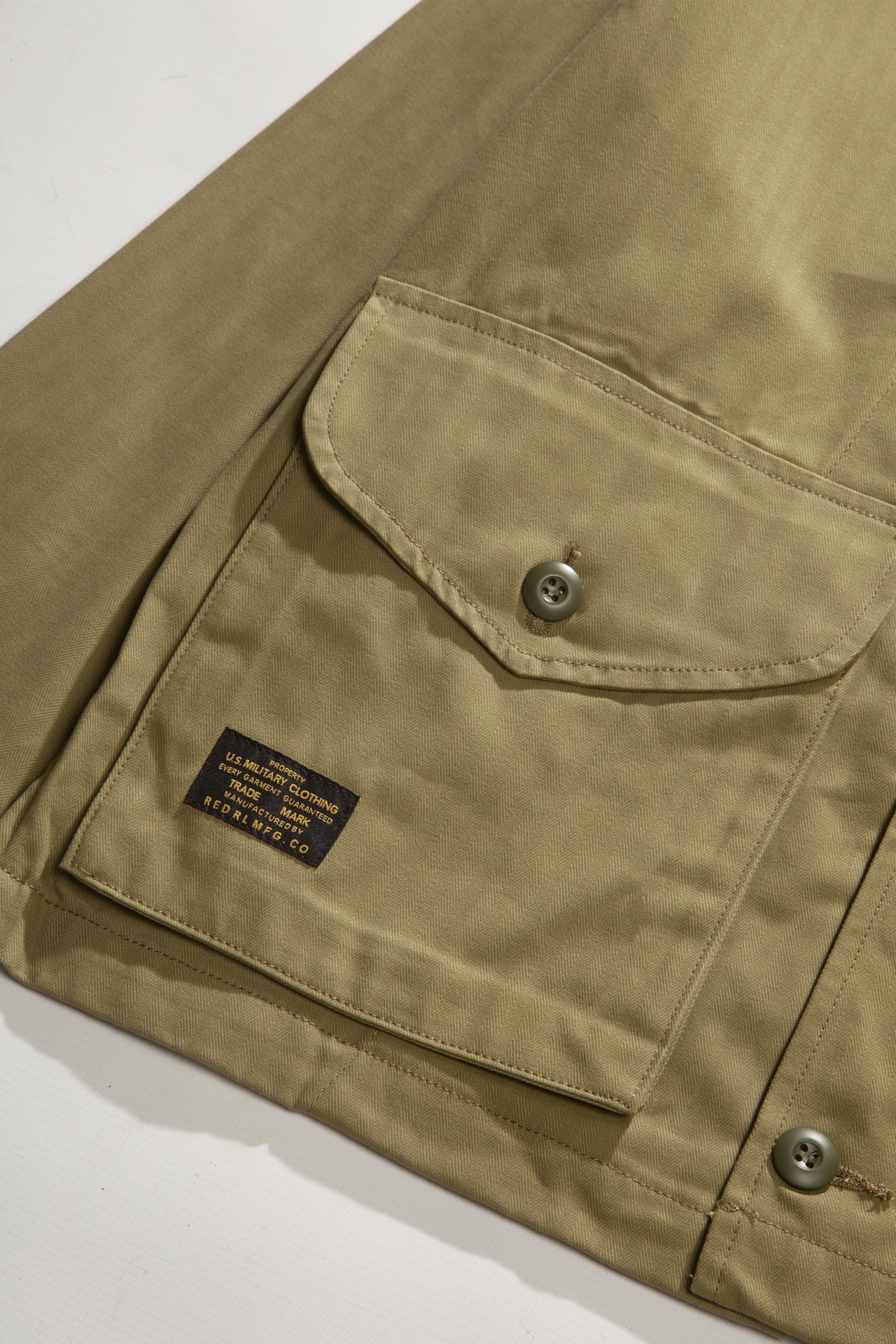 Red Ruggison - Twill Military Work Jacket - Olive - Image 3