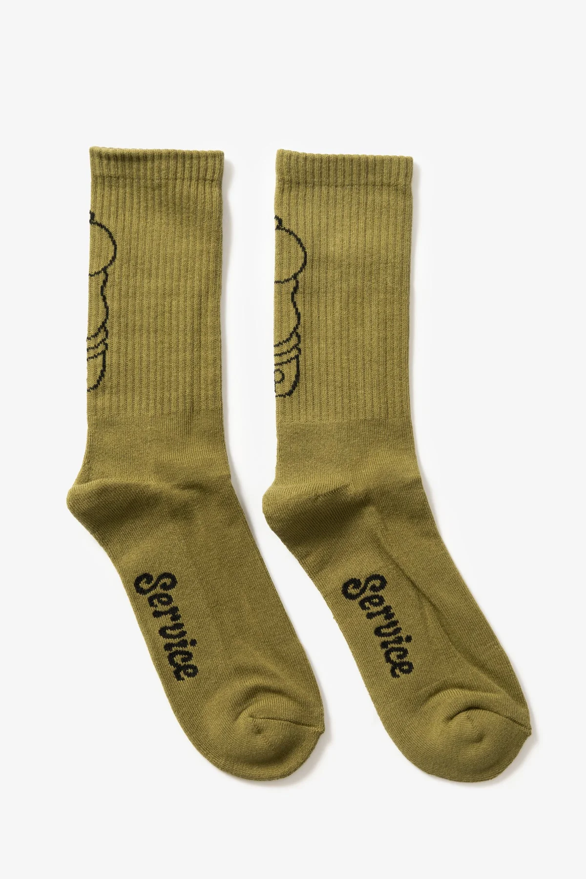 Service Works - Salt + Pepper Socks - Olive - Image 2
