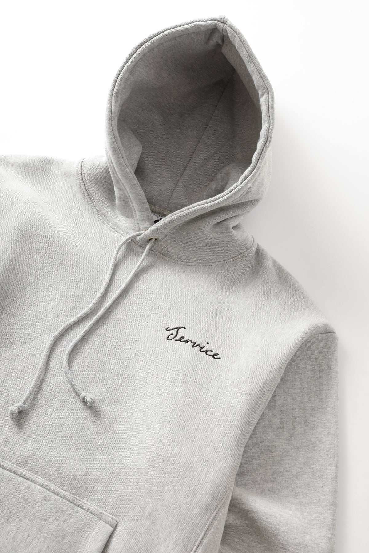 Service Works - Script Logo Hoodie - Marl Grey - Image 3