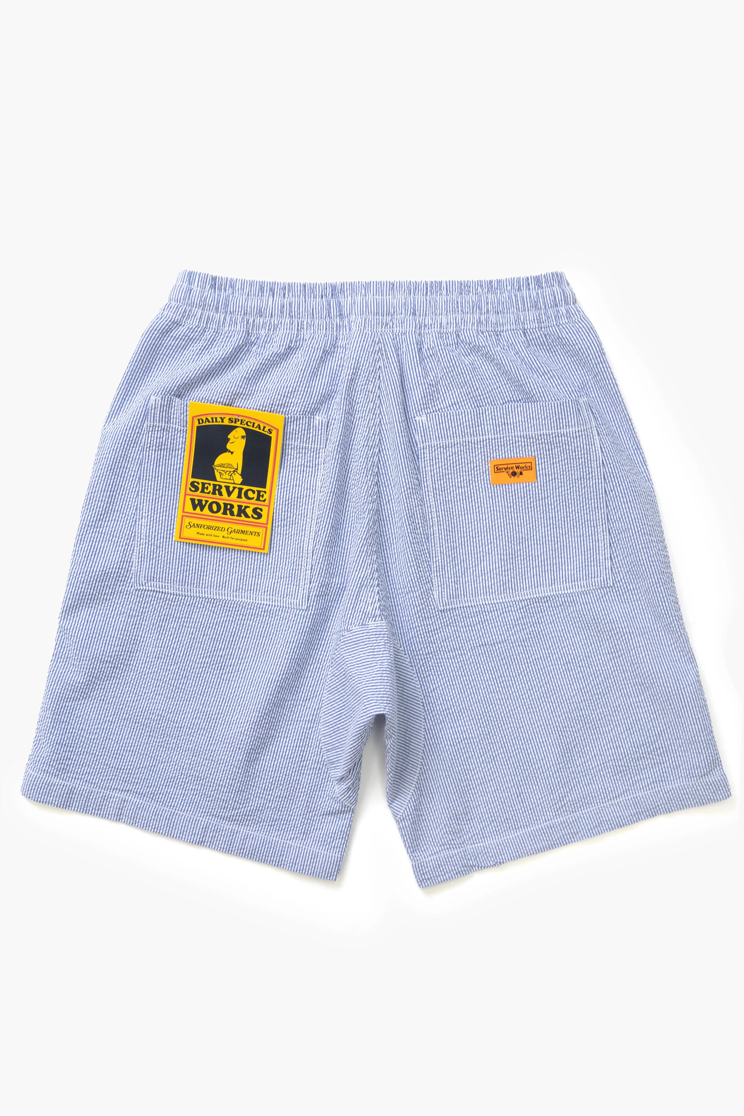 Service Works - Seersucker Chef Shorts - Navy Stripe - Image 6