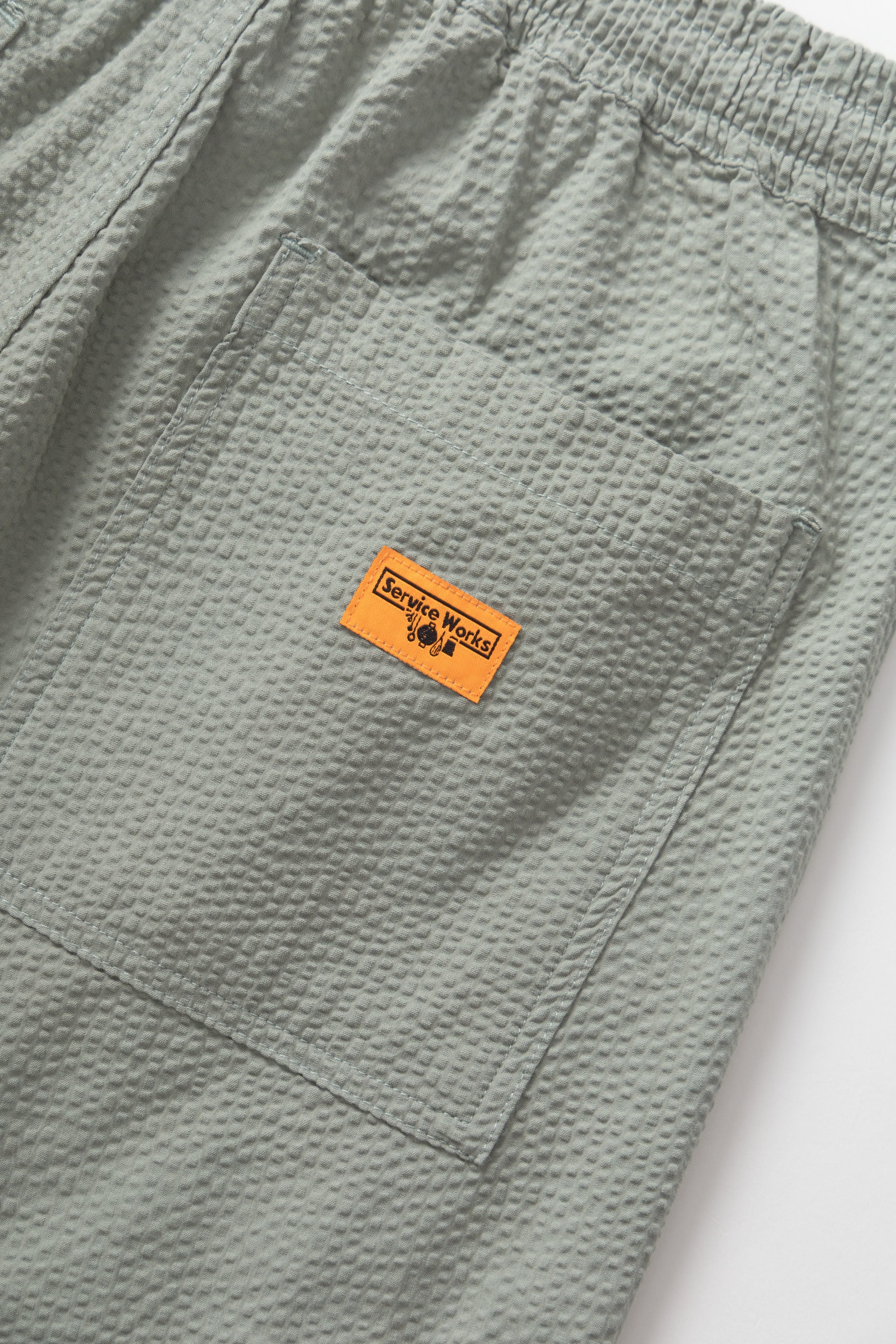 Service Works - Seersucker Chef Shorts - Sage - Image 5