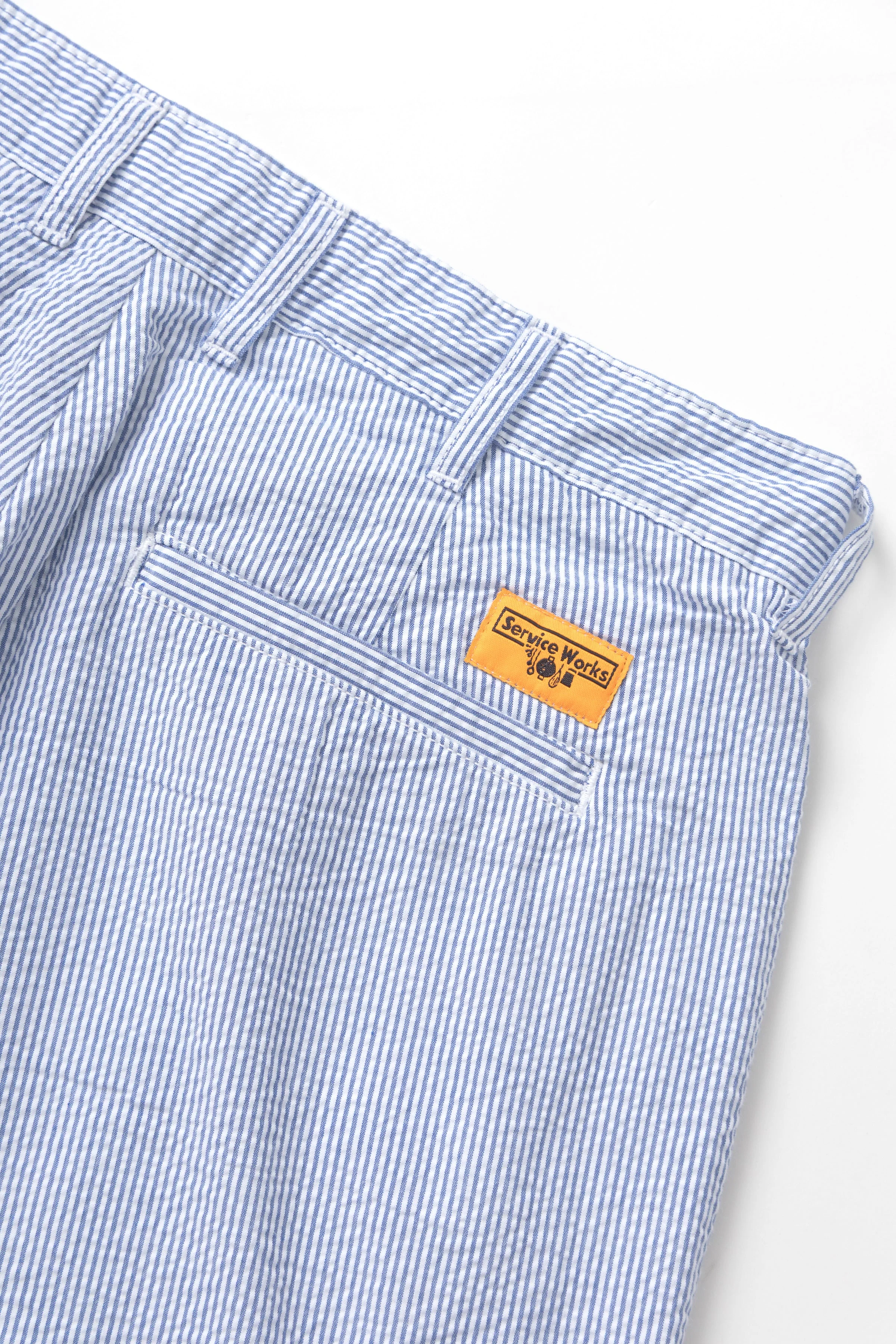 Service Works - Seersucker Part Timer Shorts - Navy Stripe - Image 4
