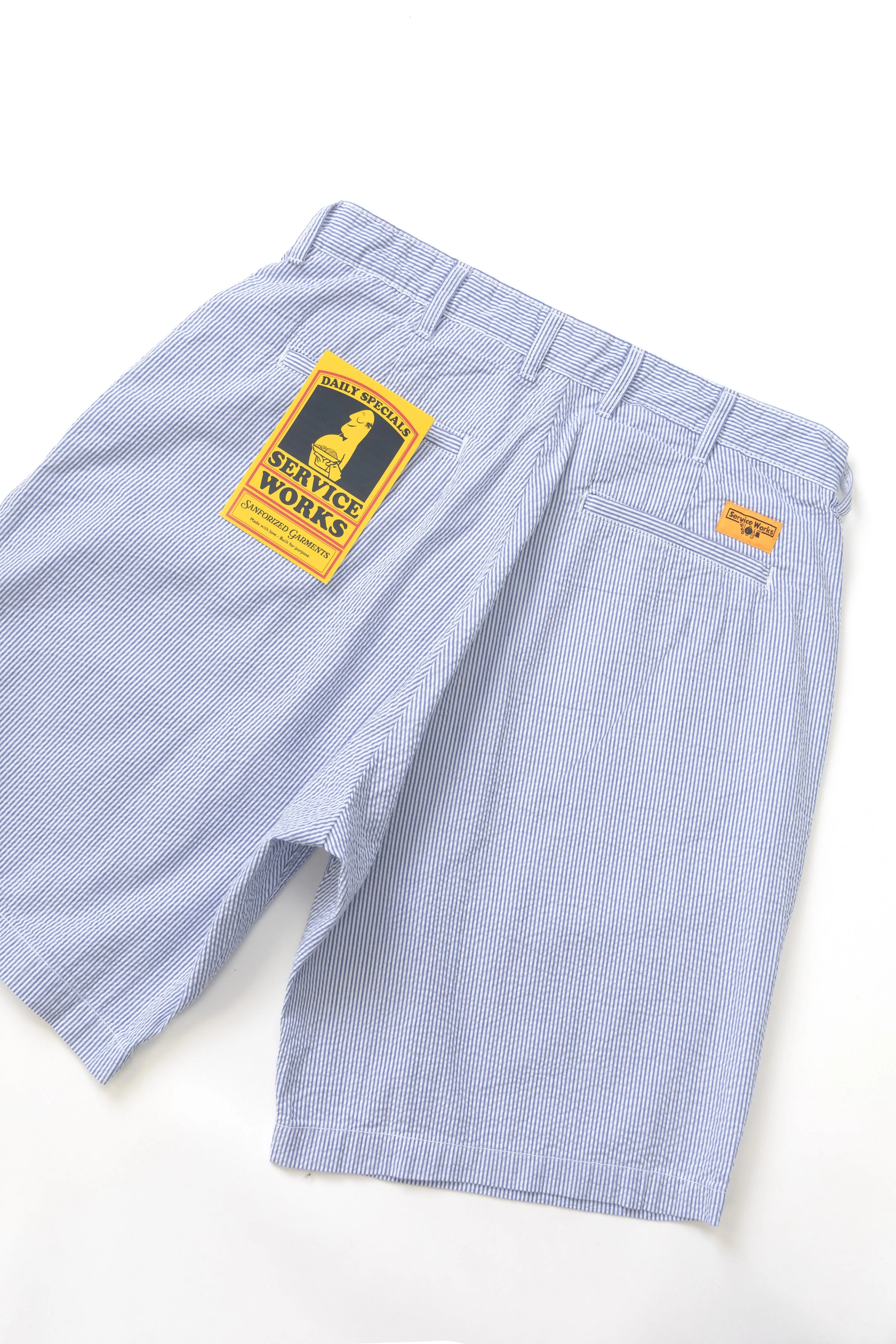 Service Works - Seersucker Part Timer Shorts - Navy Stripe - Image 5
