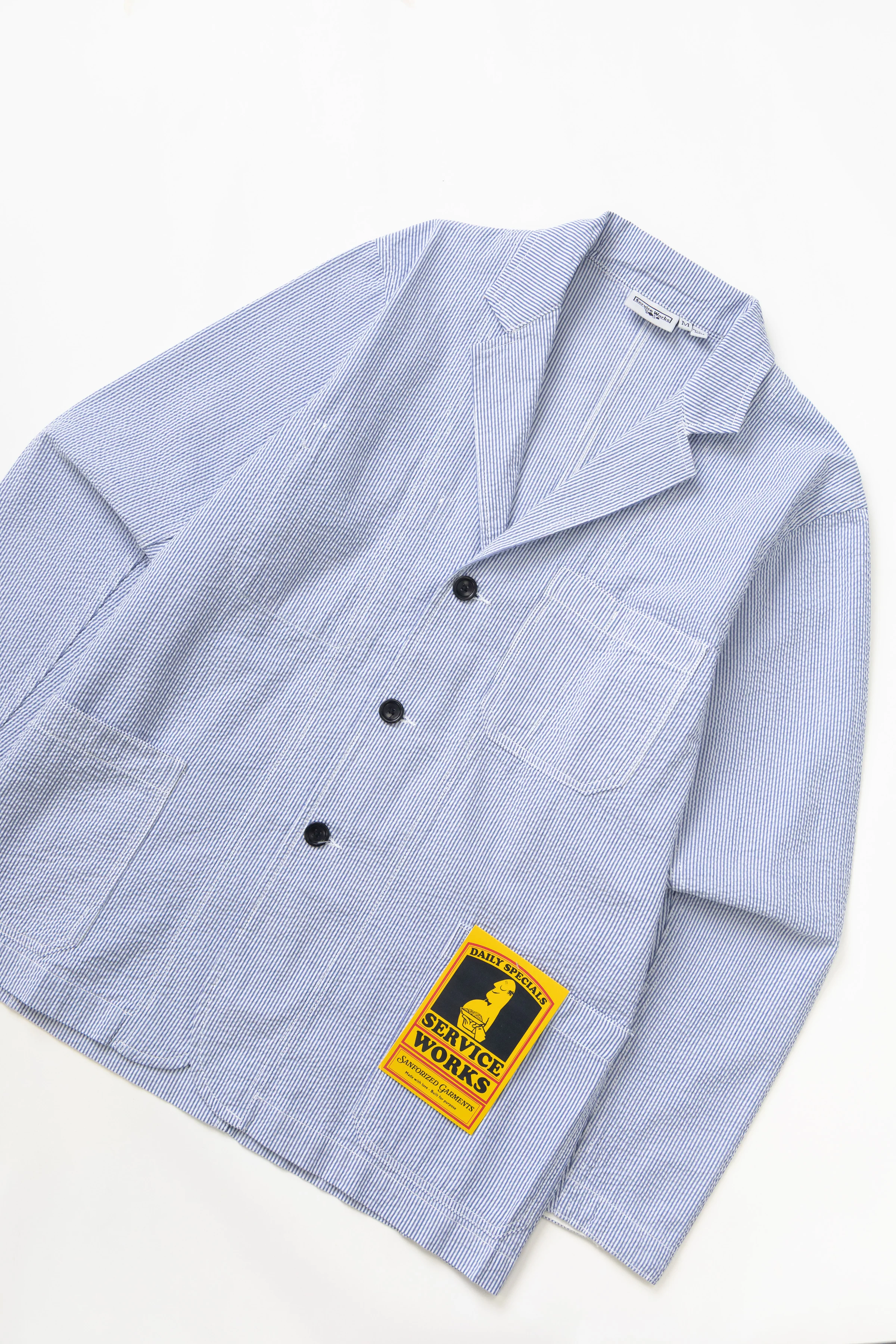 Service Works - Seersucker Server Suit Jacket - Navy Stripe - Image 2