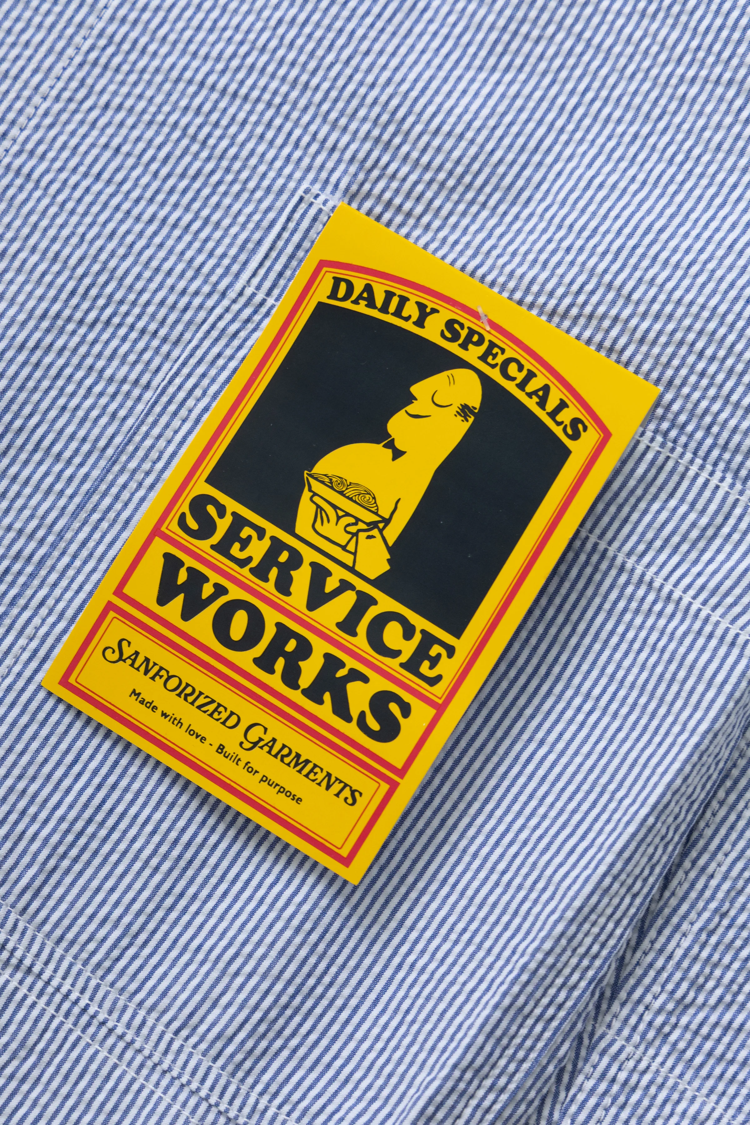 Service Works - Seersucker Server Suit Jacket - Navy Stripe - Image 5