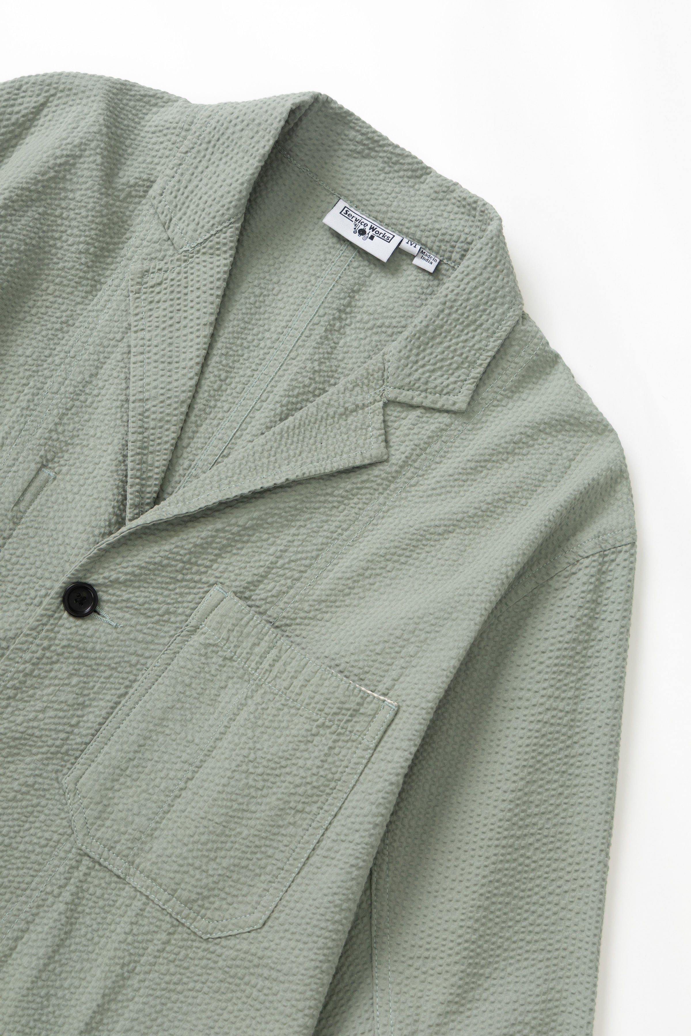 Service Works - Seersucker Server Suit Jacket - Sage - Image 4