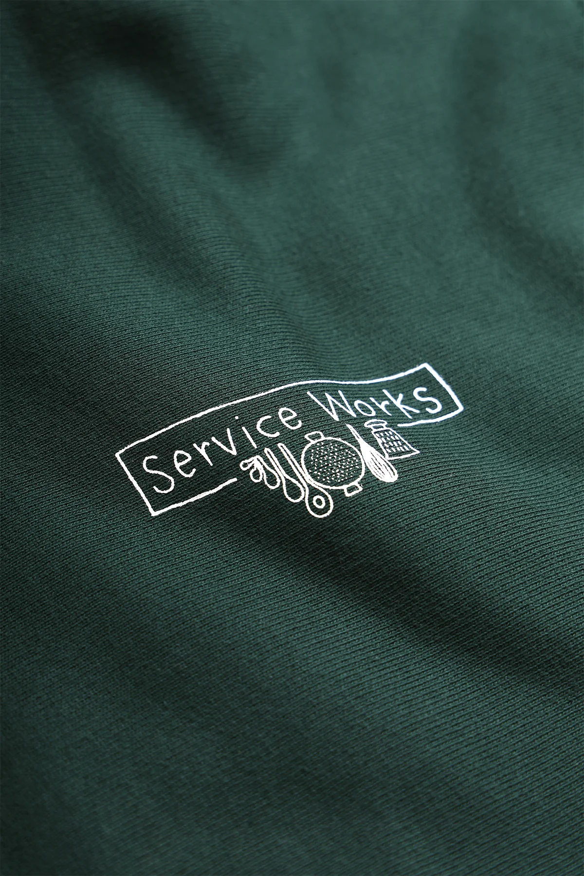 Service Works - 12oz Scribble Logo Hoodie - Forest - Image 3