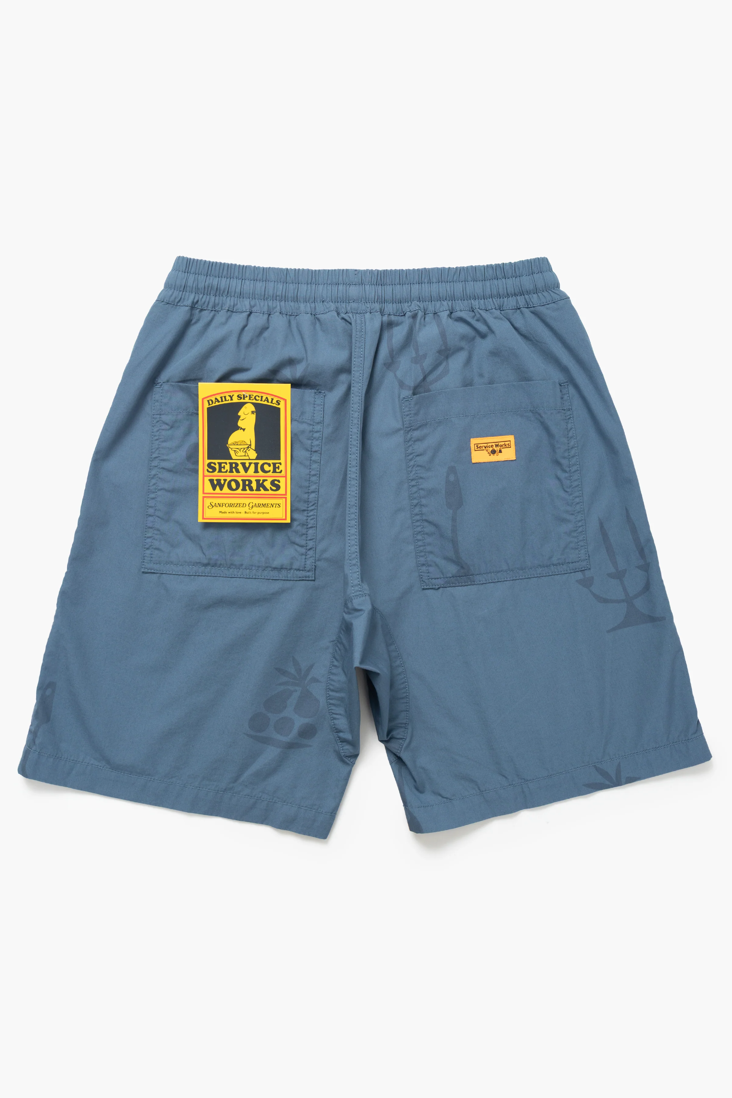 Service Works - Nourish Printed Chef Shorts - Slate - Image 5
