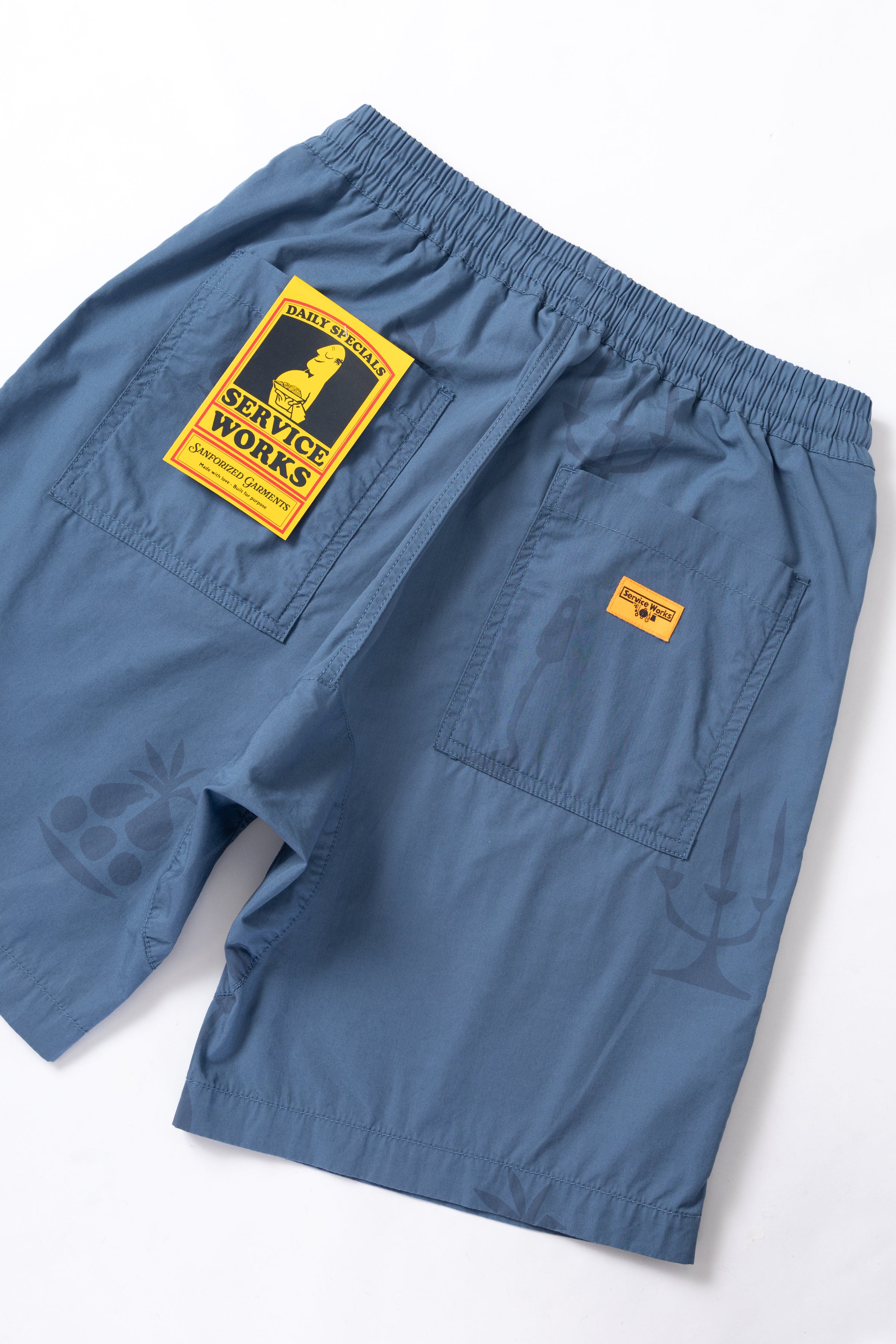 Service Works - Nourish Printed Chef Shorts - Slate - Image 6