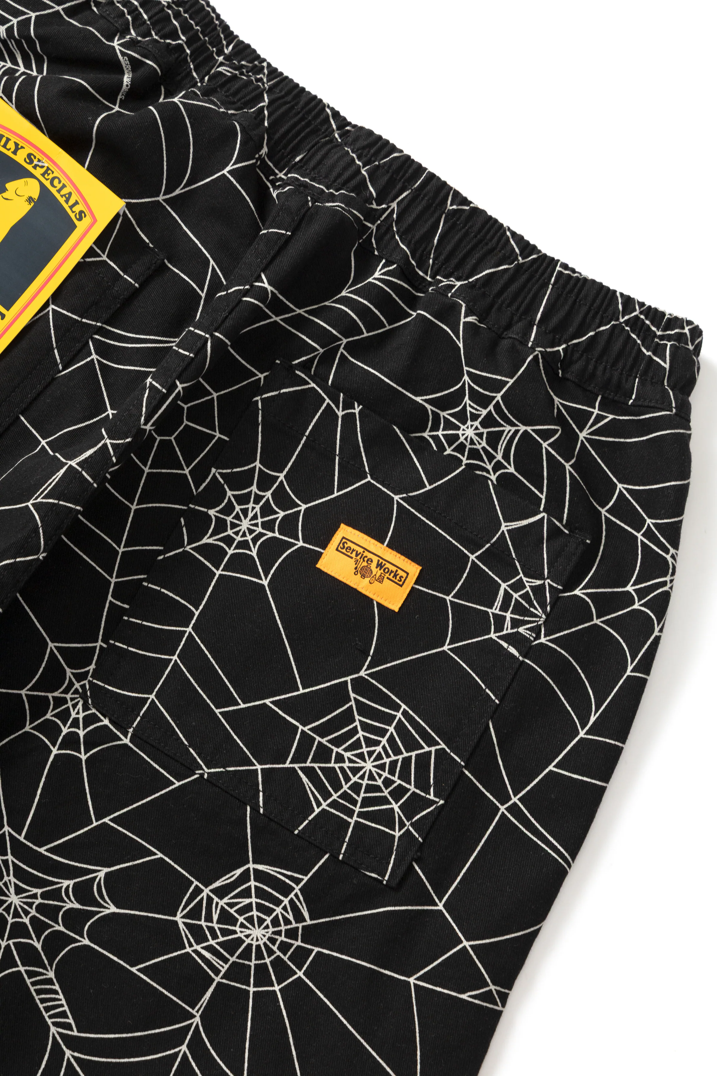 Service Works - Patterned Chef Shorts - Black Web - Image 7