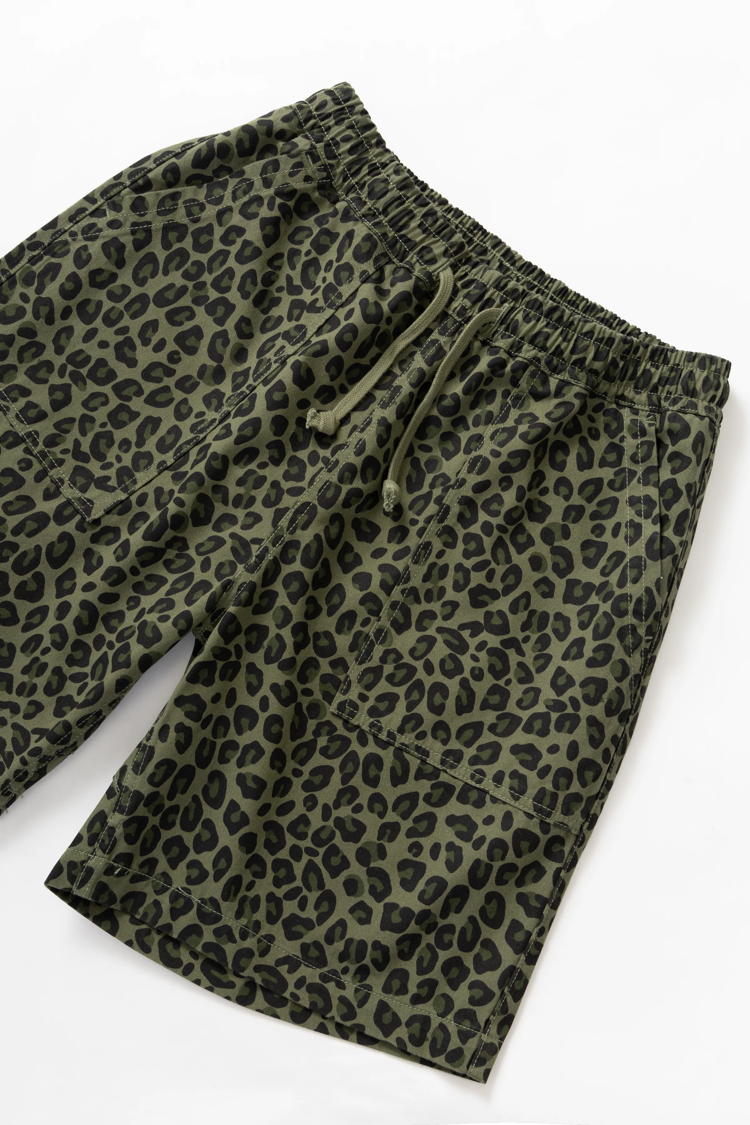 Service Works - Patterned Chef Shorts - Green Leopard - Image 2