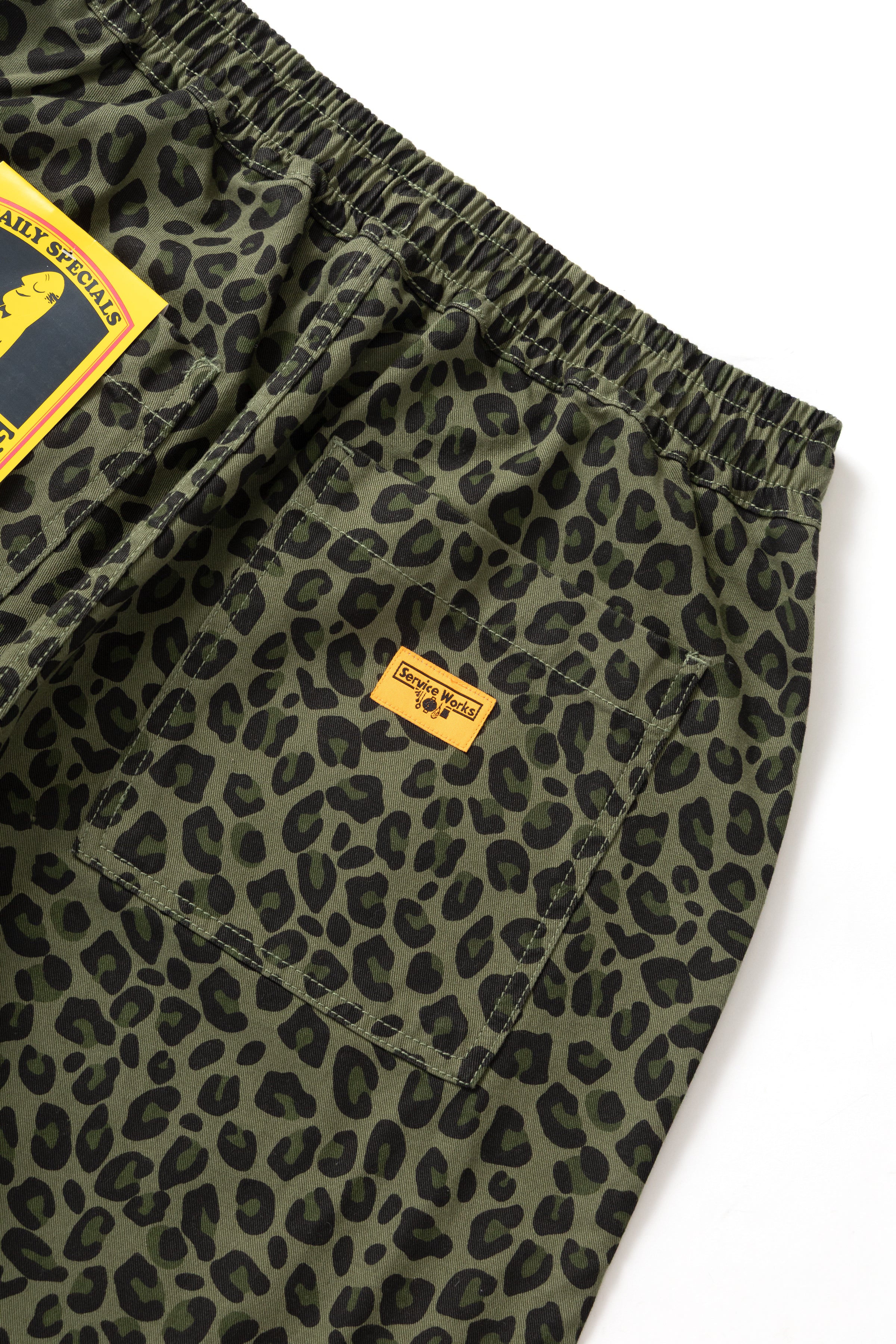 Service Works - Patterned Chef Shorts - Green Leopard - Image 8