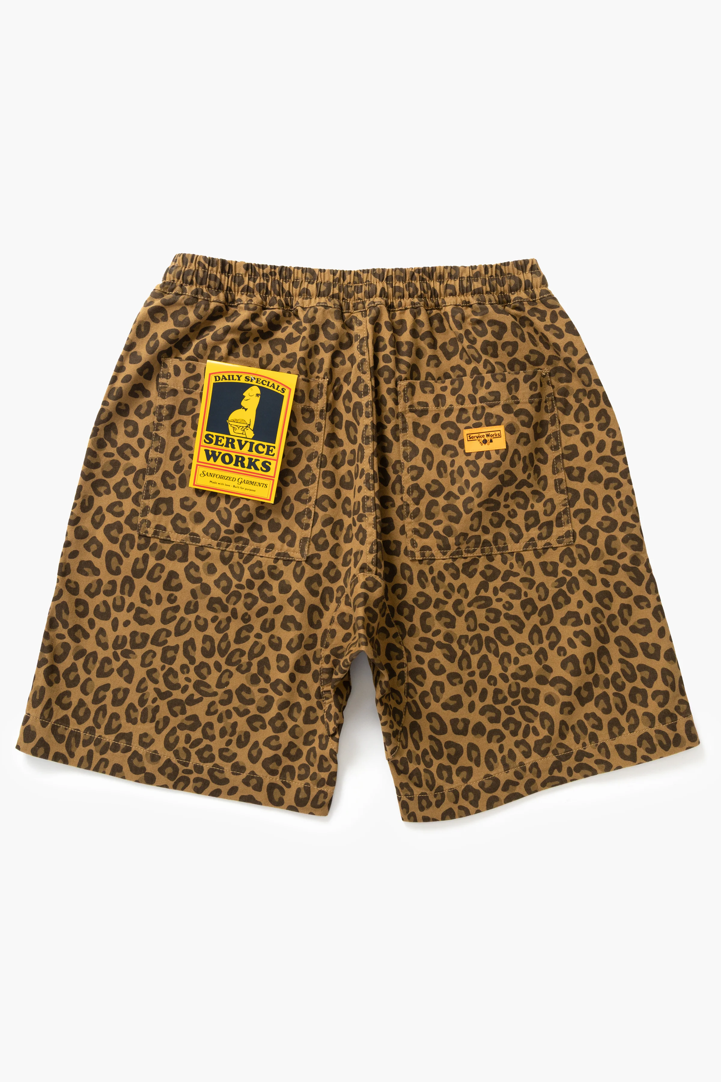 Service Works - Patterned Chef Shorts - Brown Leopard - Image 5
