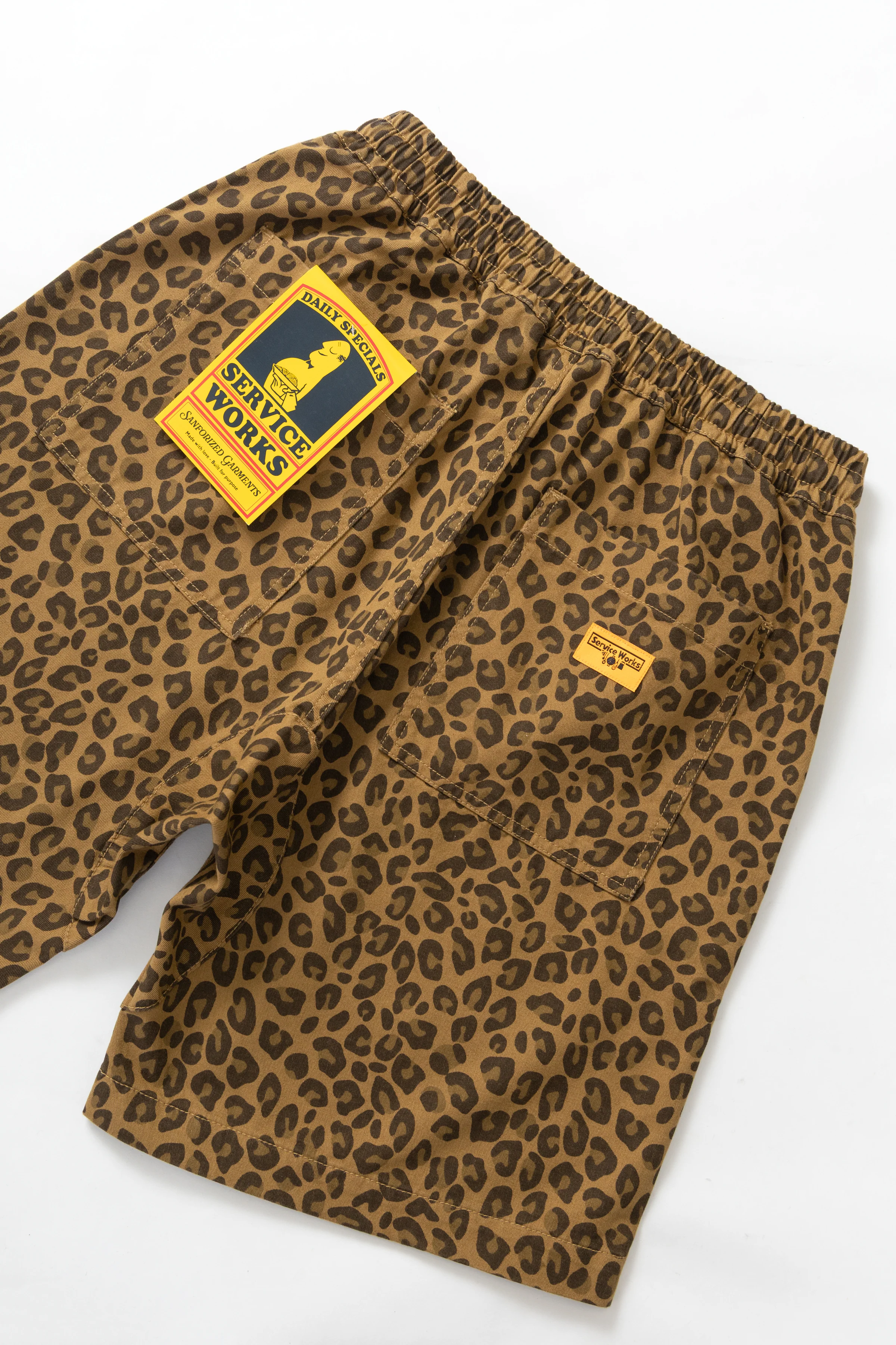Service Works - Patterned Chef Shorts - Brown Leopard - Image 6
