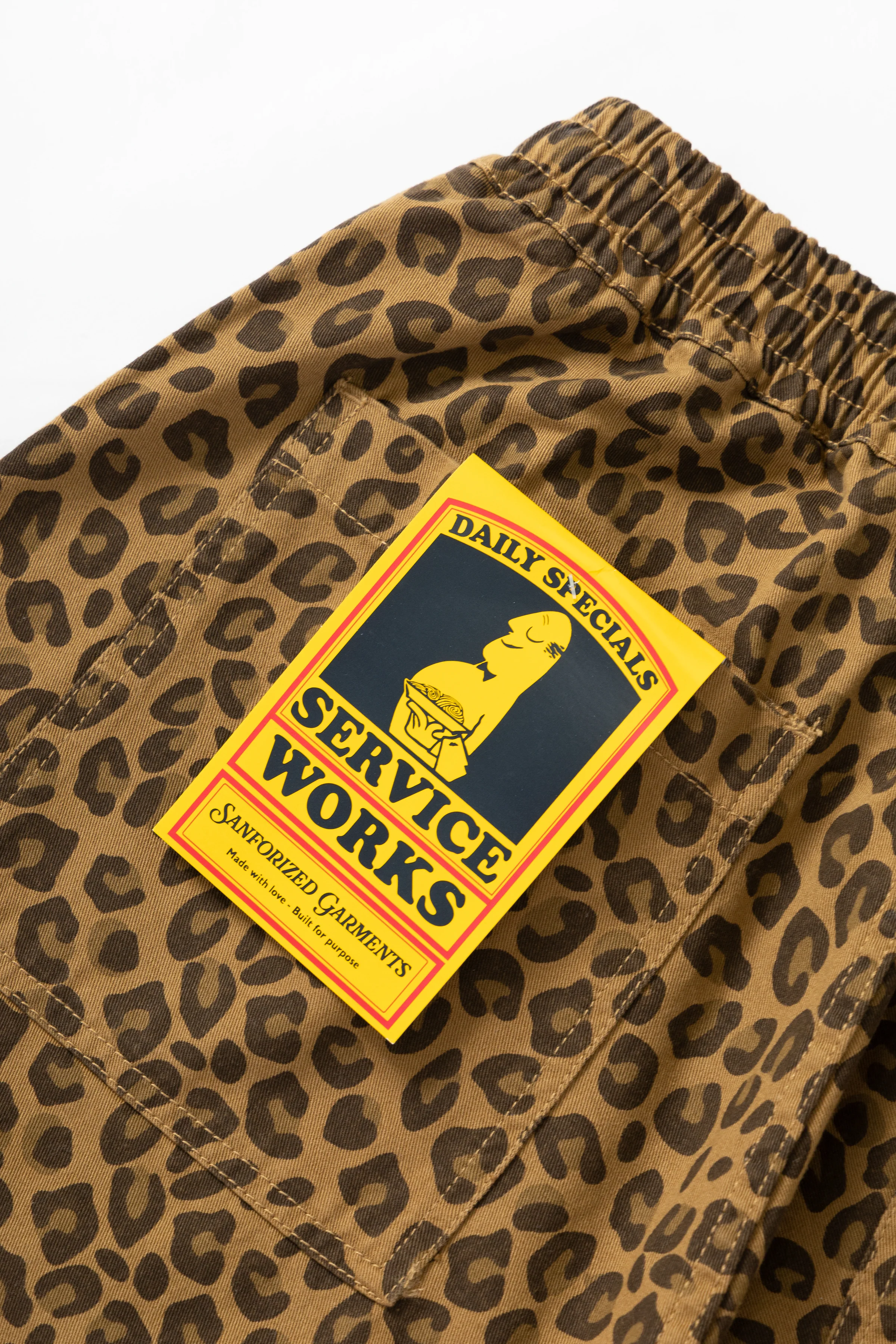 Service Works - Patterned Chef Shorts - Brown Leopard - Image 8