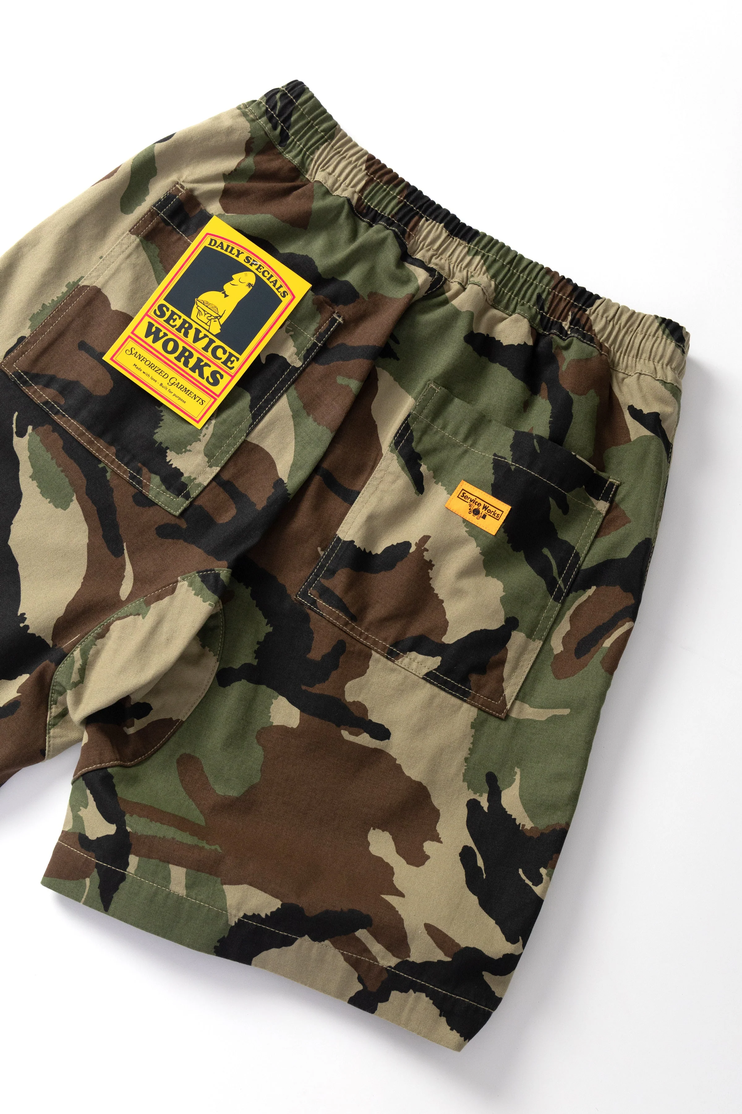 Service Works - Patterned Chef Shorts - Woodland - Image 6