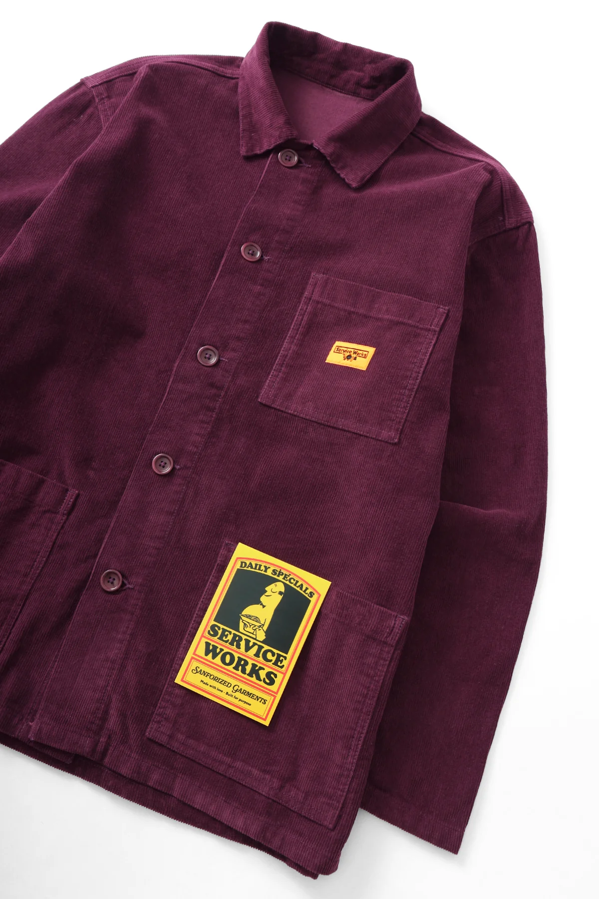 Service Works - Corduroy Chore Shirt - Plum - Image 2