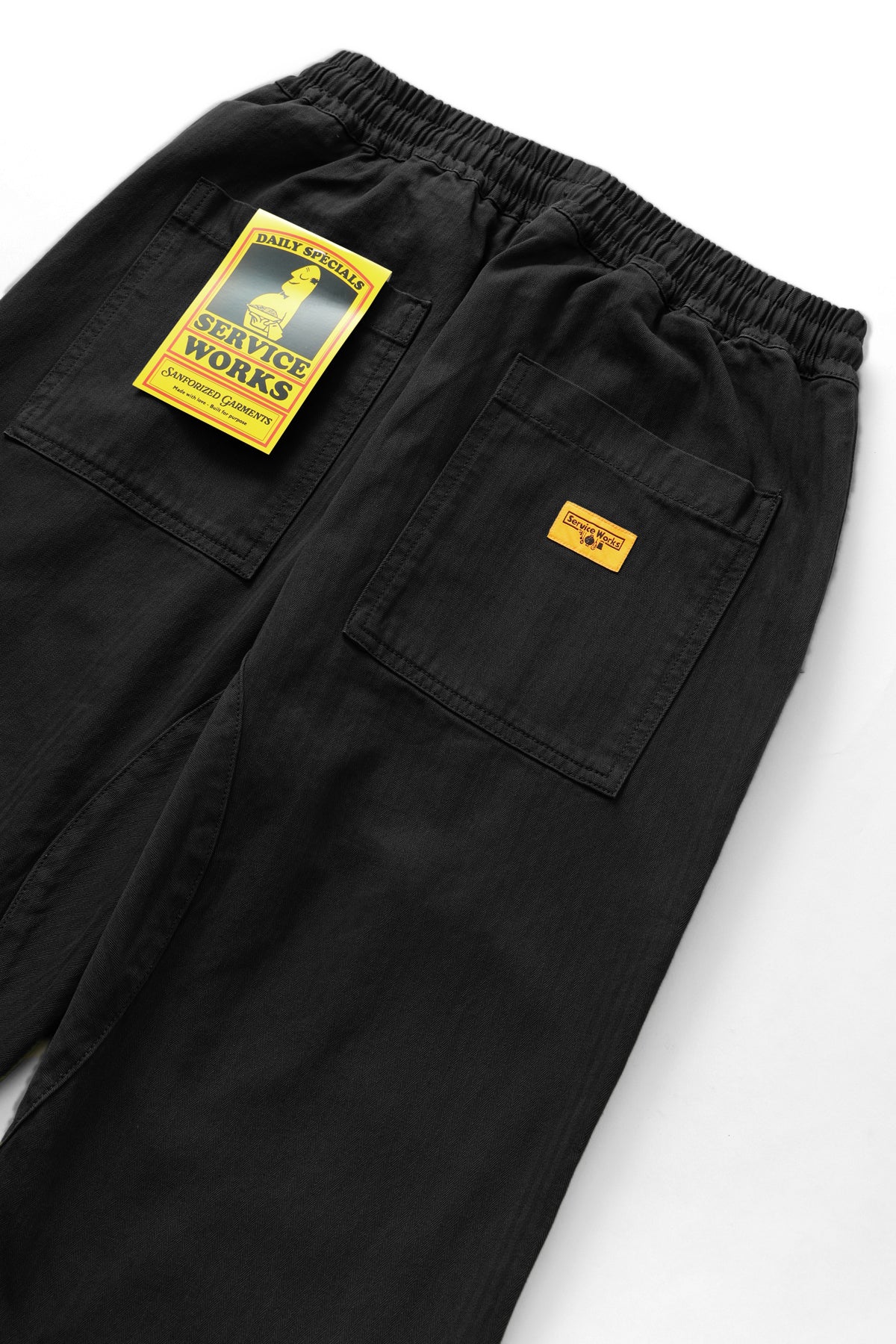 Service Works - Herringbone Chef Pants - Black - Image 4