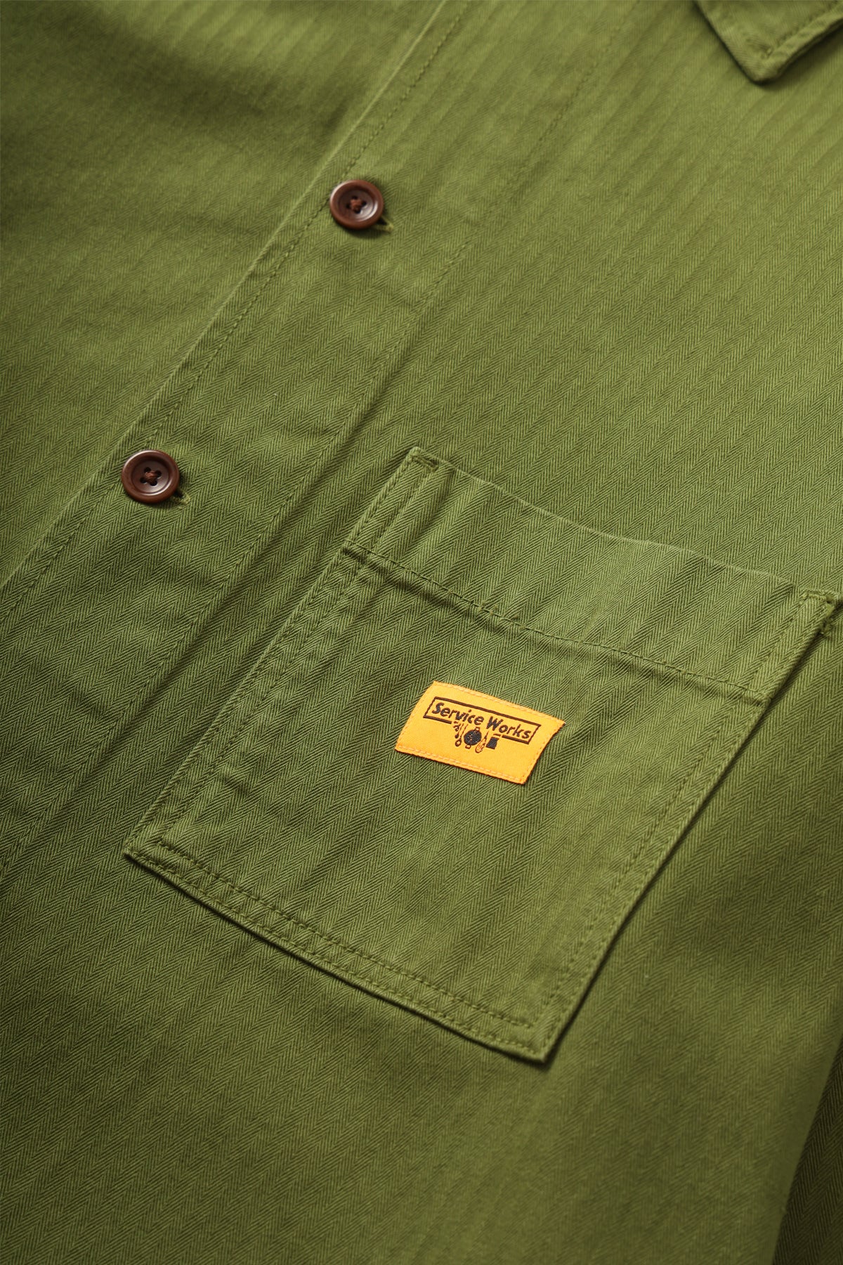 Service Works - Herringbone Front Of House Jacket - Pesto - Image 3