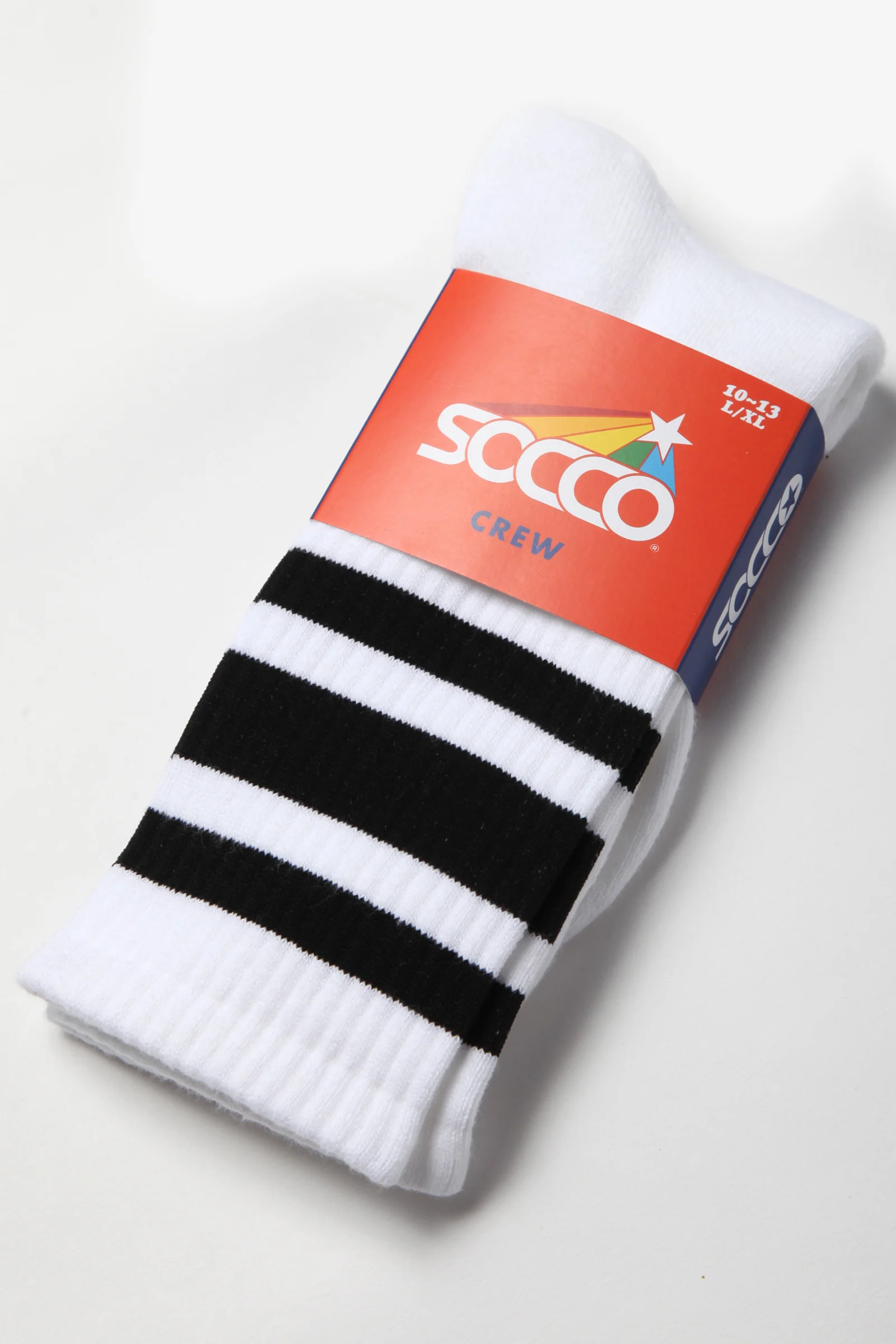 Socco - Striped Crew Socks - Black/White - Image 2