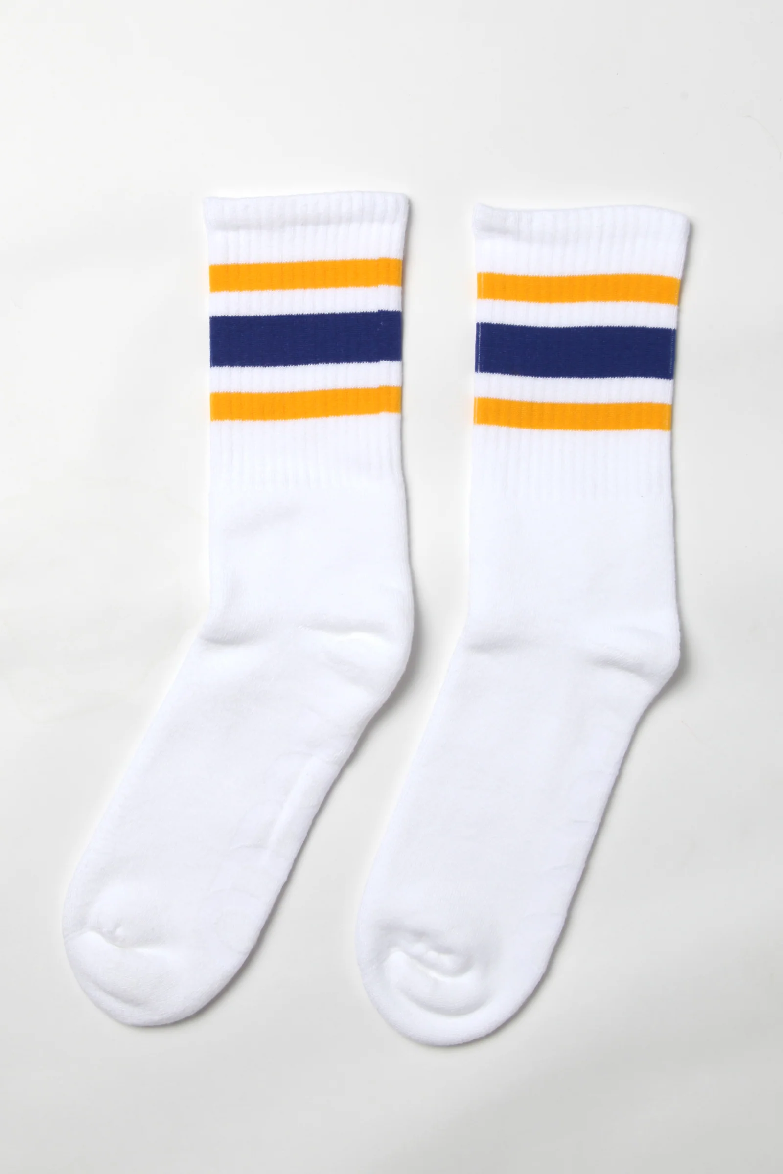 Socco - Striped Crew Socks - Blue/Yellow/White - Image 3