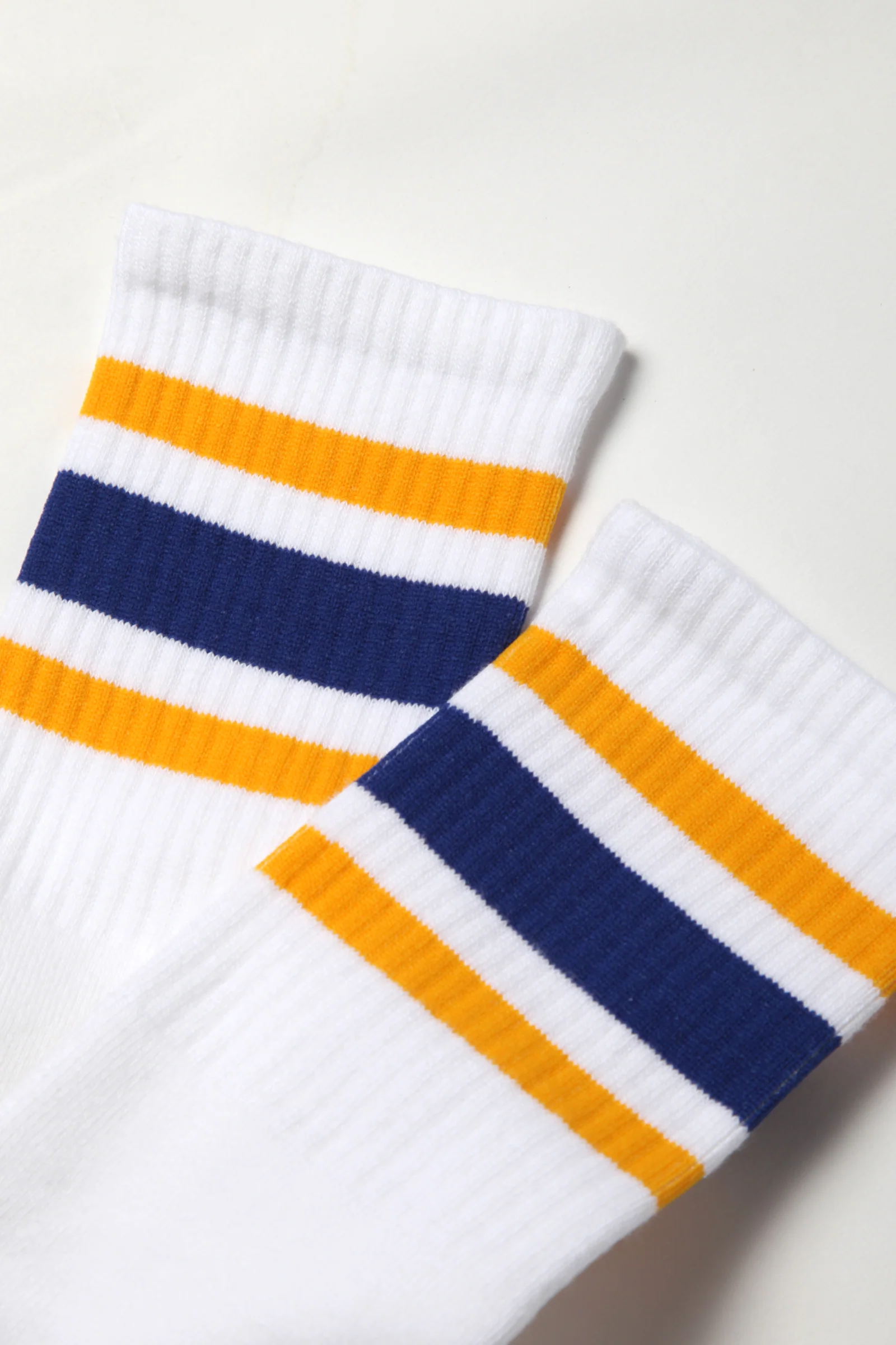 Socco - Striped Crew Socks - Blue/Yellow/White - Image 4