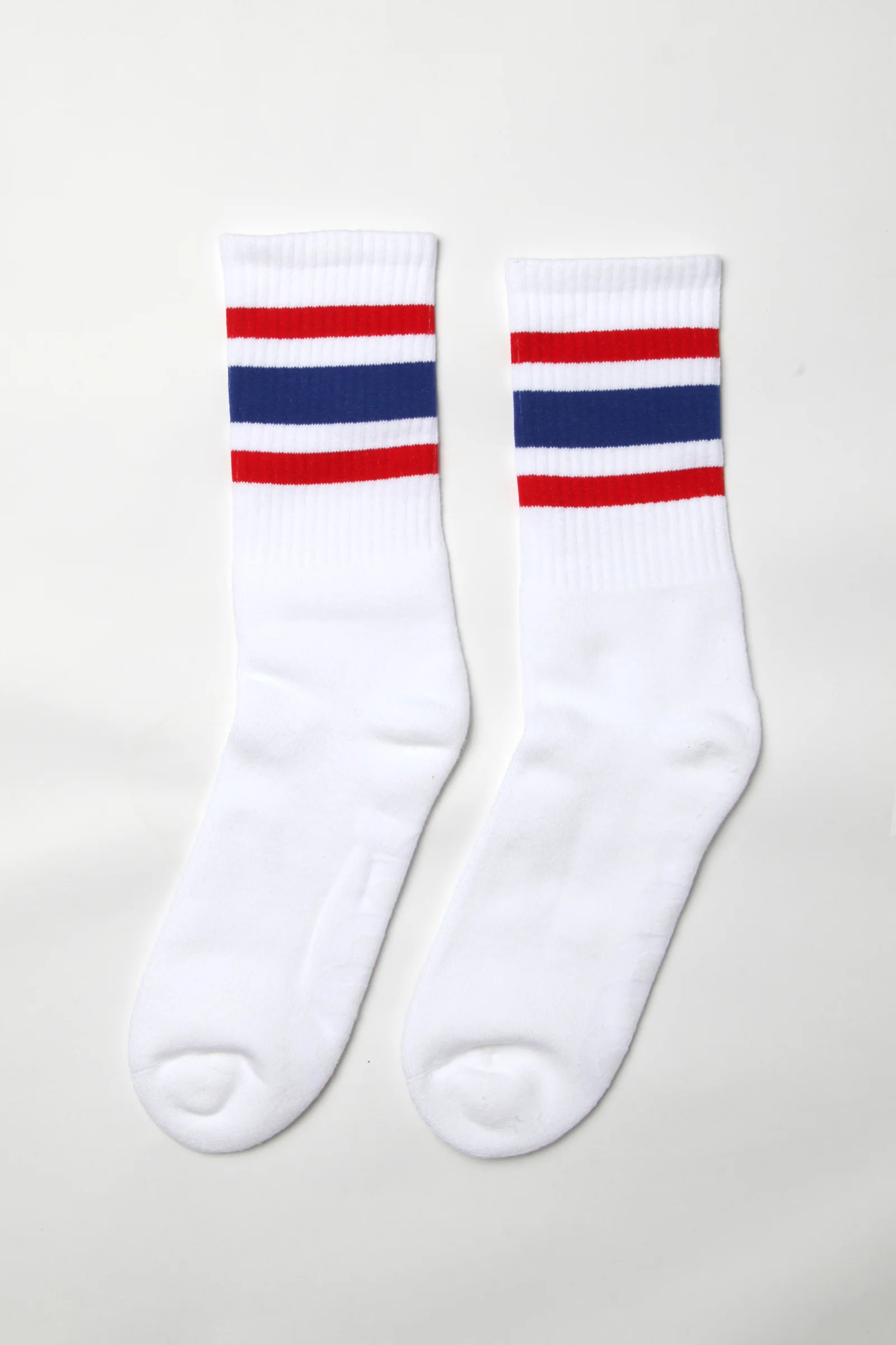 Socco - Striped Crew Socks - Red/Blue/White - Image 3