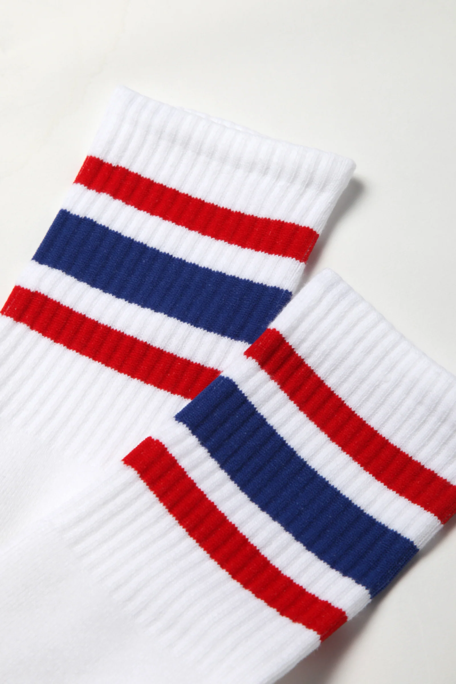 Socco - Striped Crew Socks - Red/Blue/White - Image 4