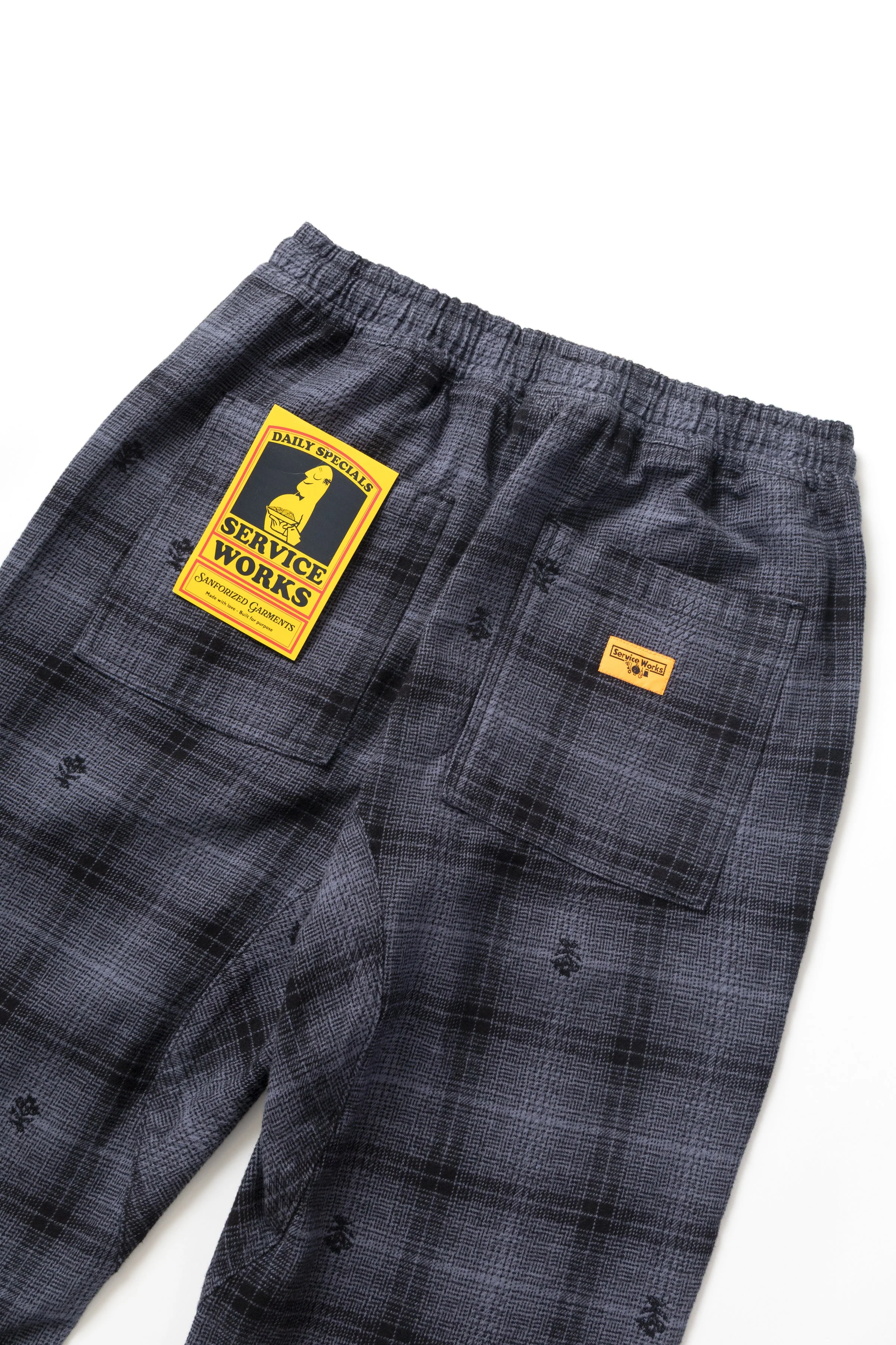 Service Works - Thistle Plaid Chef Pants - Black - Image 4