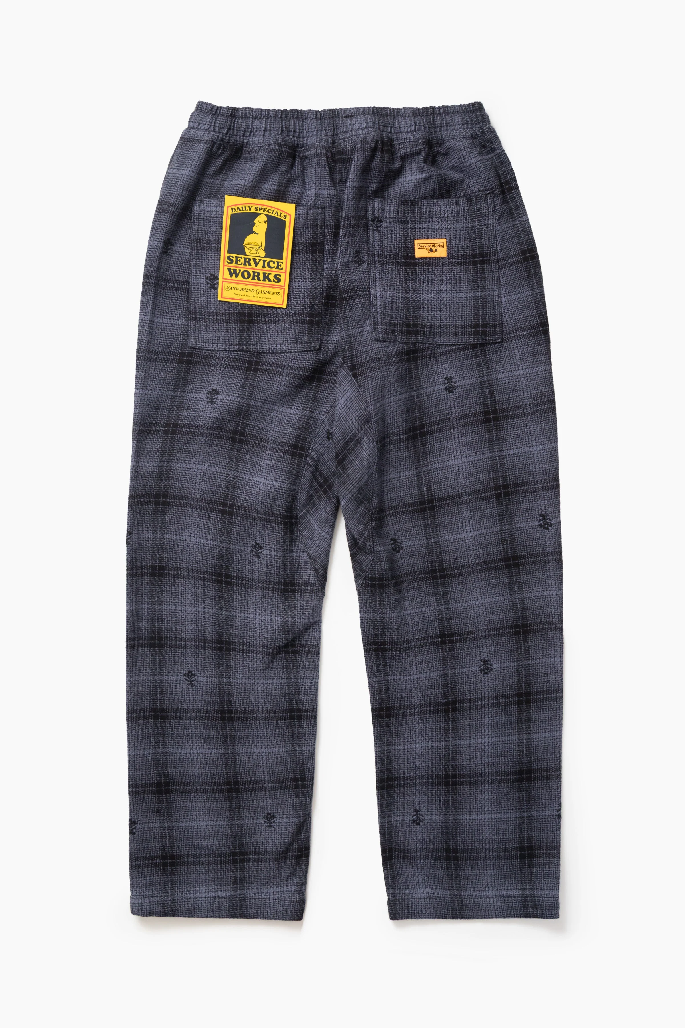 Service Works - Thistle Plaid Chef Pants - Black - Image 6