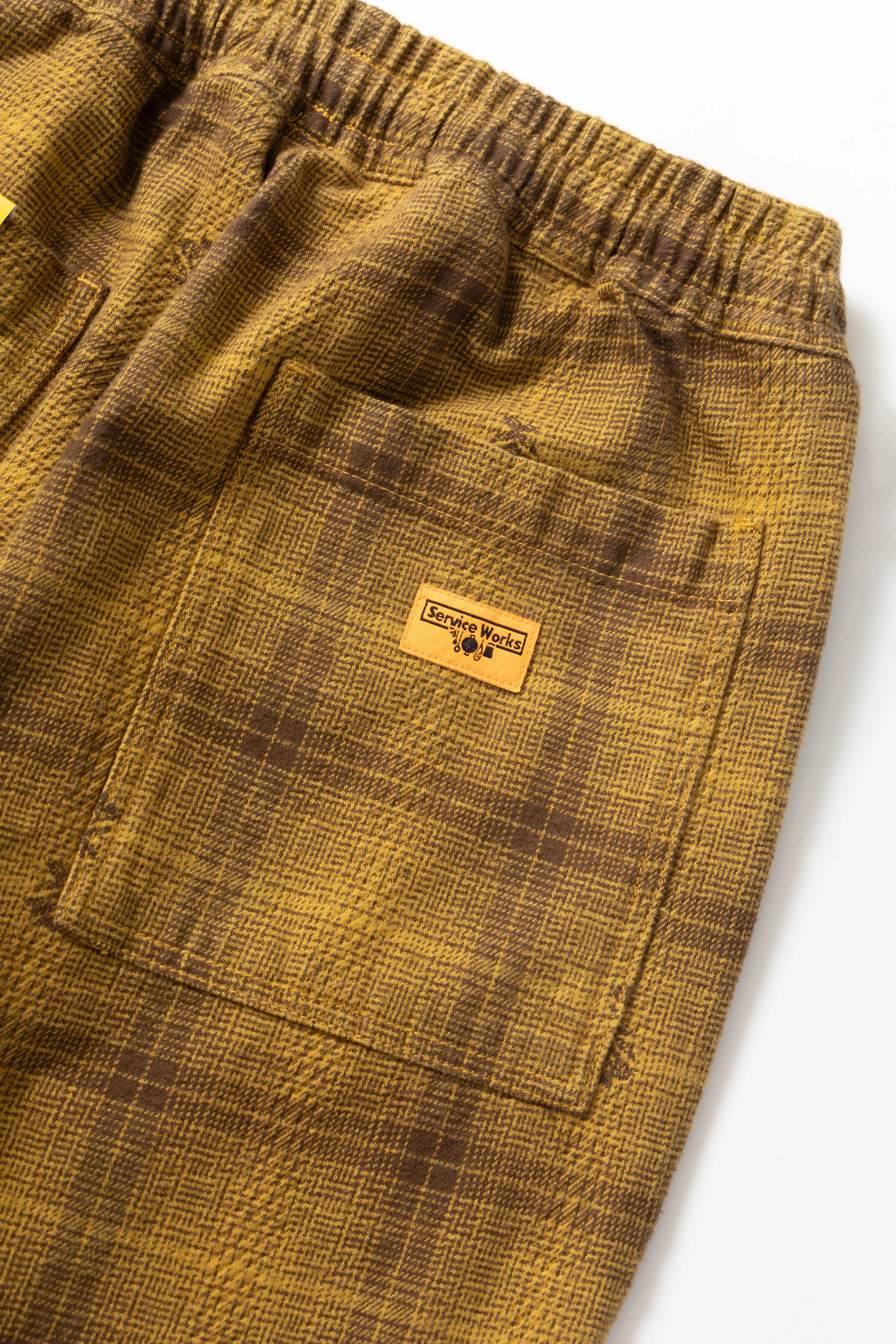 Service Works - Thistle Plaid Chef Pants - Ochre - Image 5