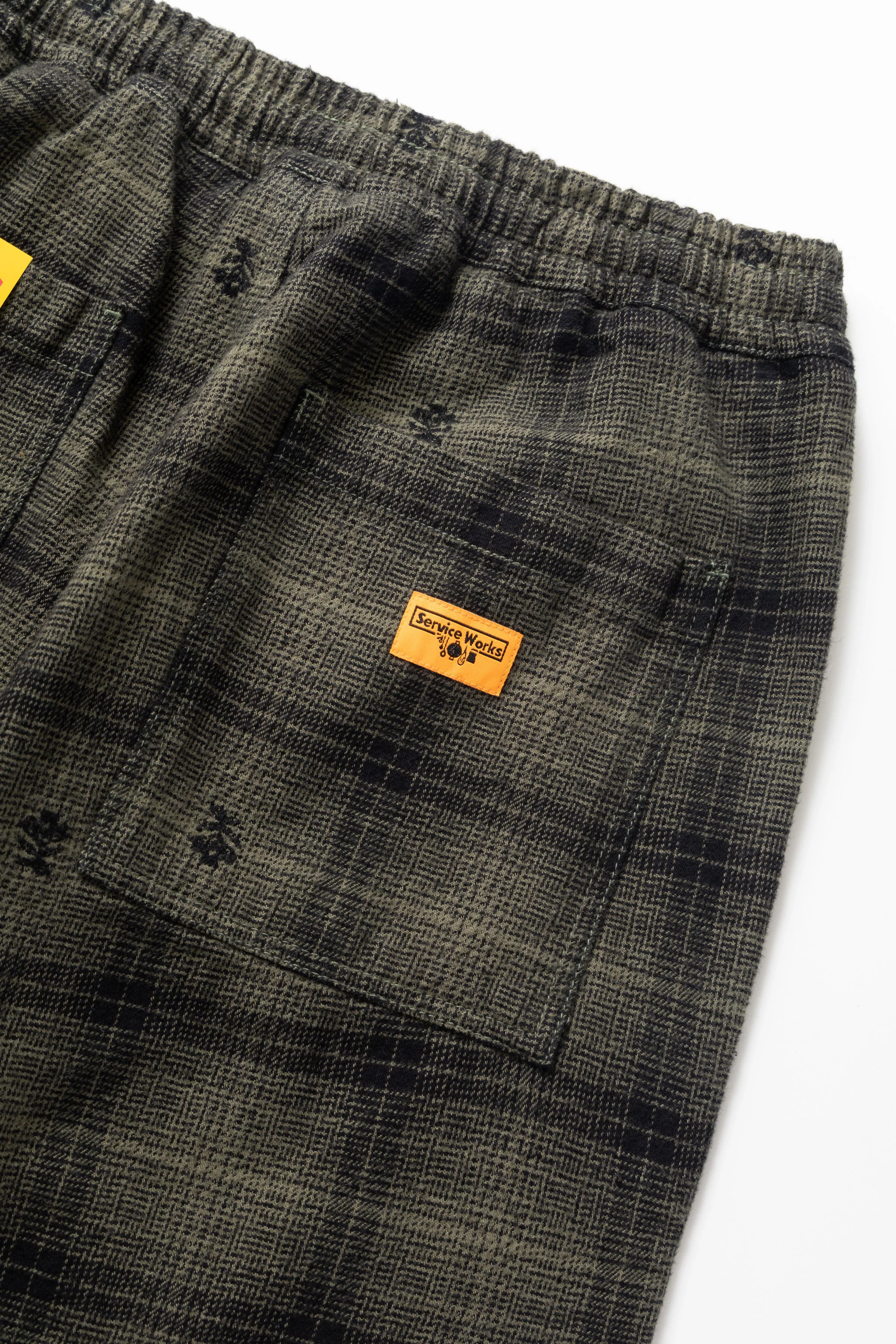 Service Works - Thistle Plaid Chef Pants - Olive - Image 5