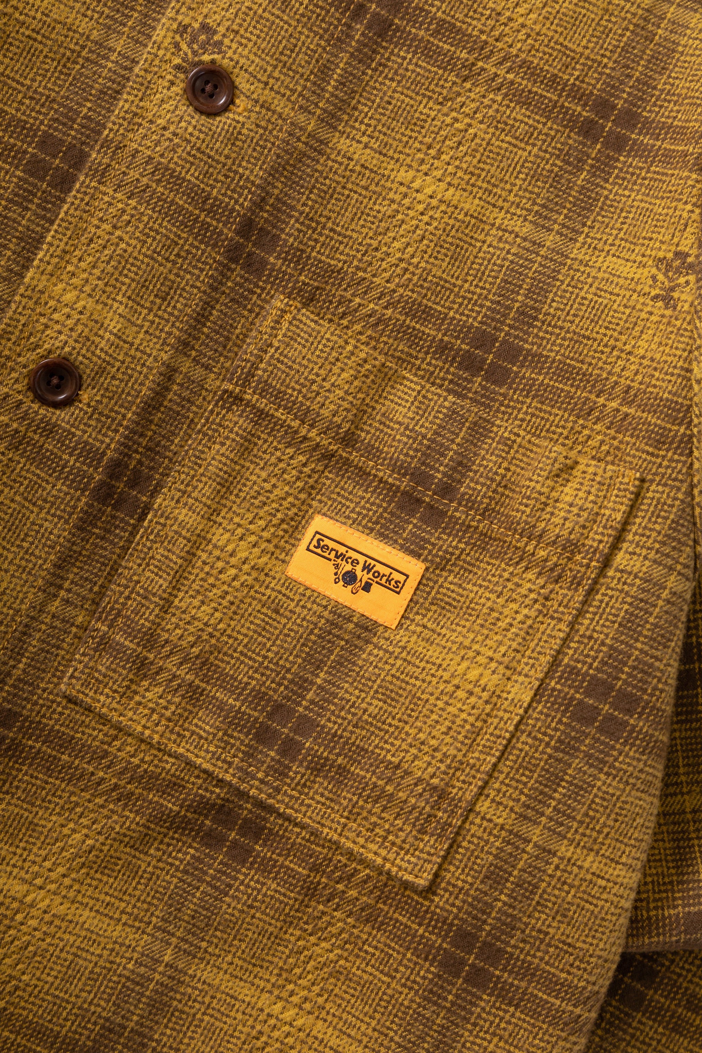 Service Works - Thistle Plaid Front Of House Jacket - Ochre - Image 3
