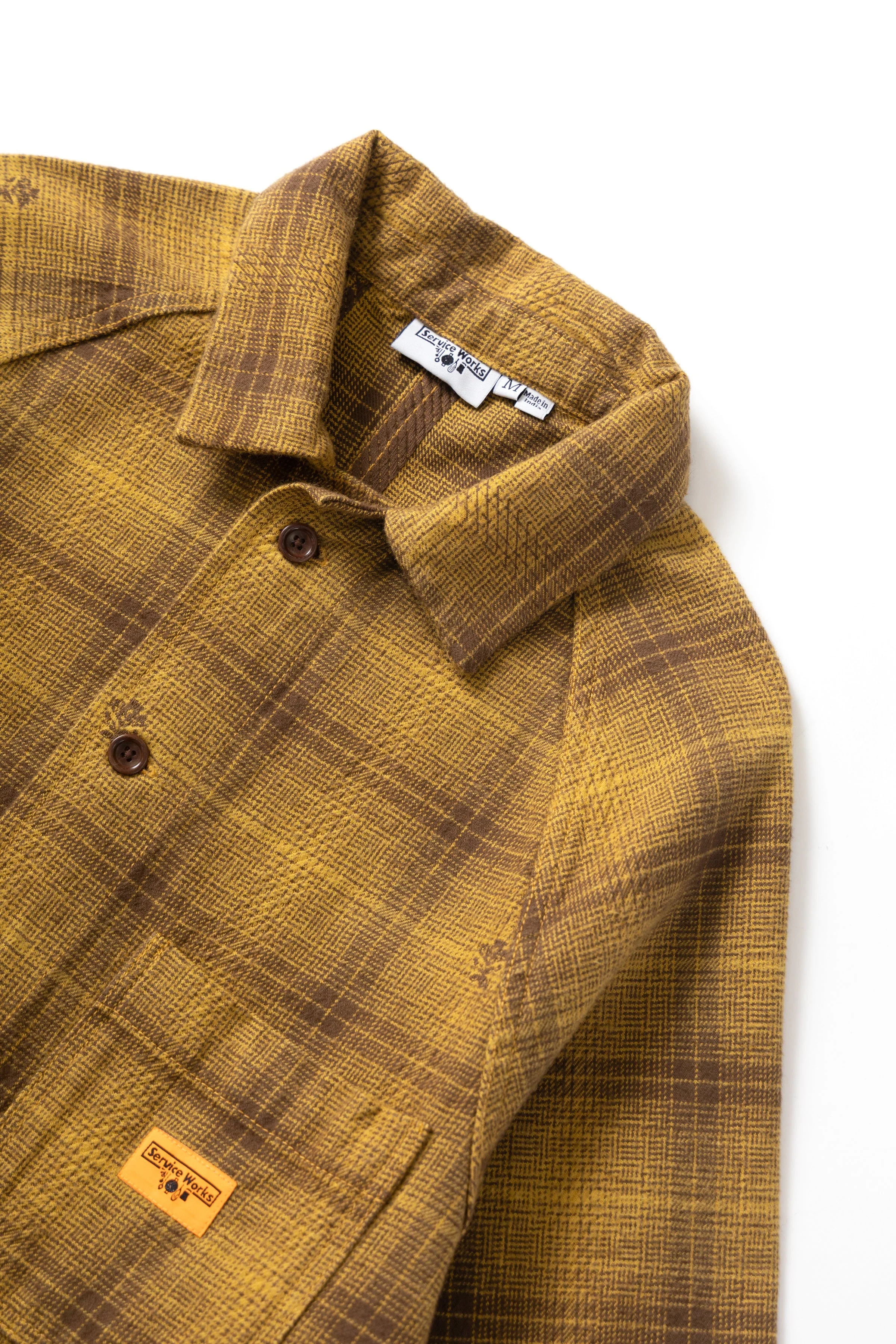 Service Works - Thistle Plaid Front Of House Jacket - Ochre - Image 4