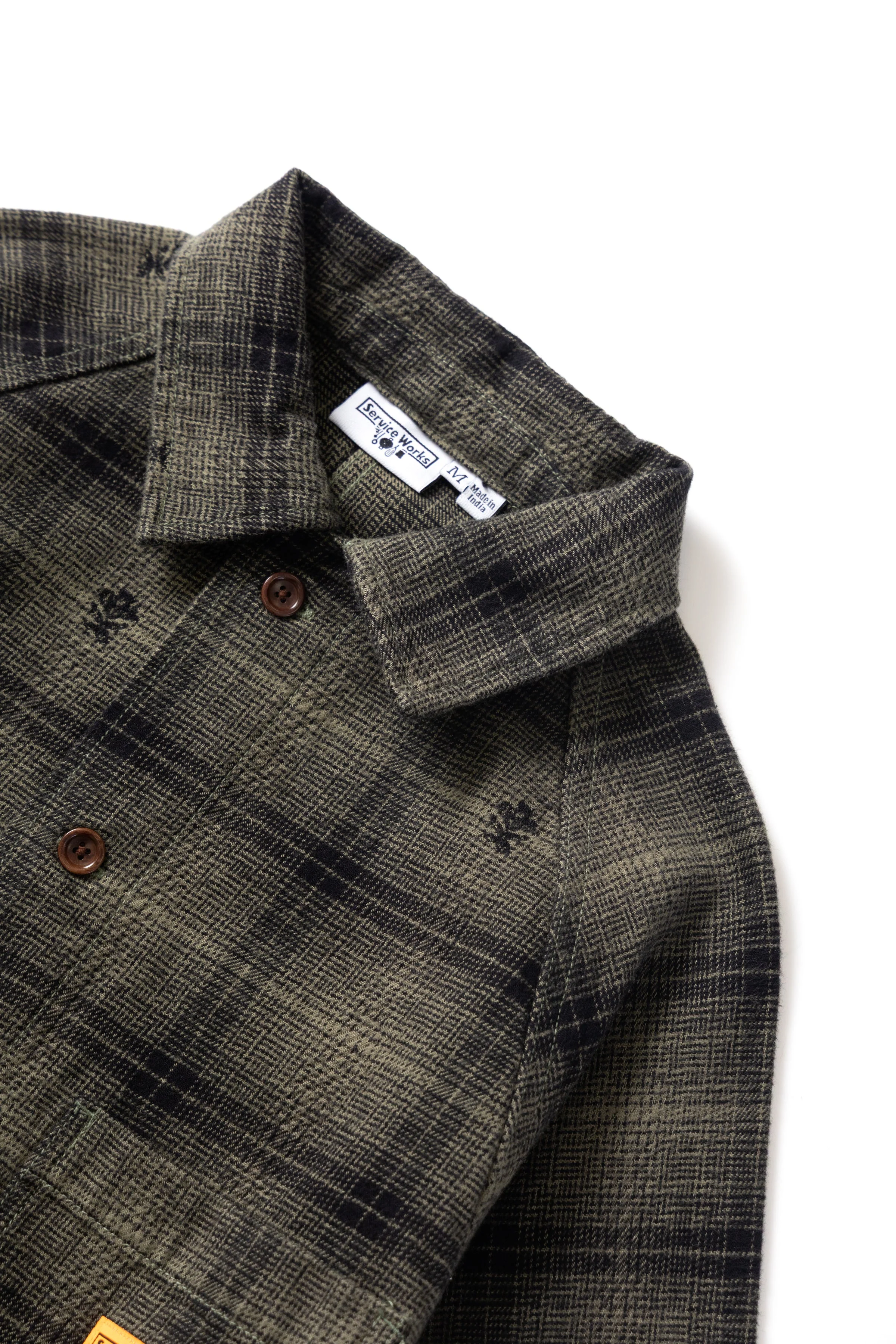 Service Works - Thistle Plaid Front Of House Jacket - Olive - Image 3
