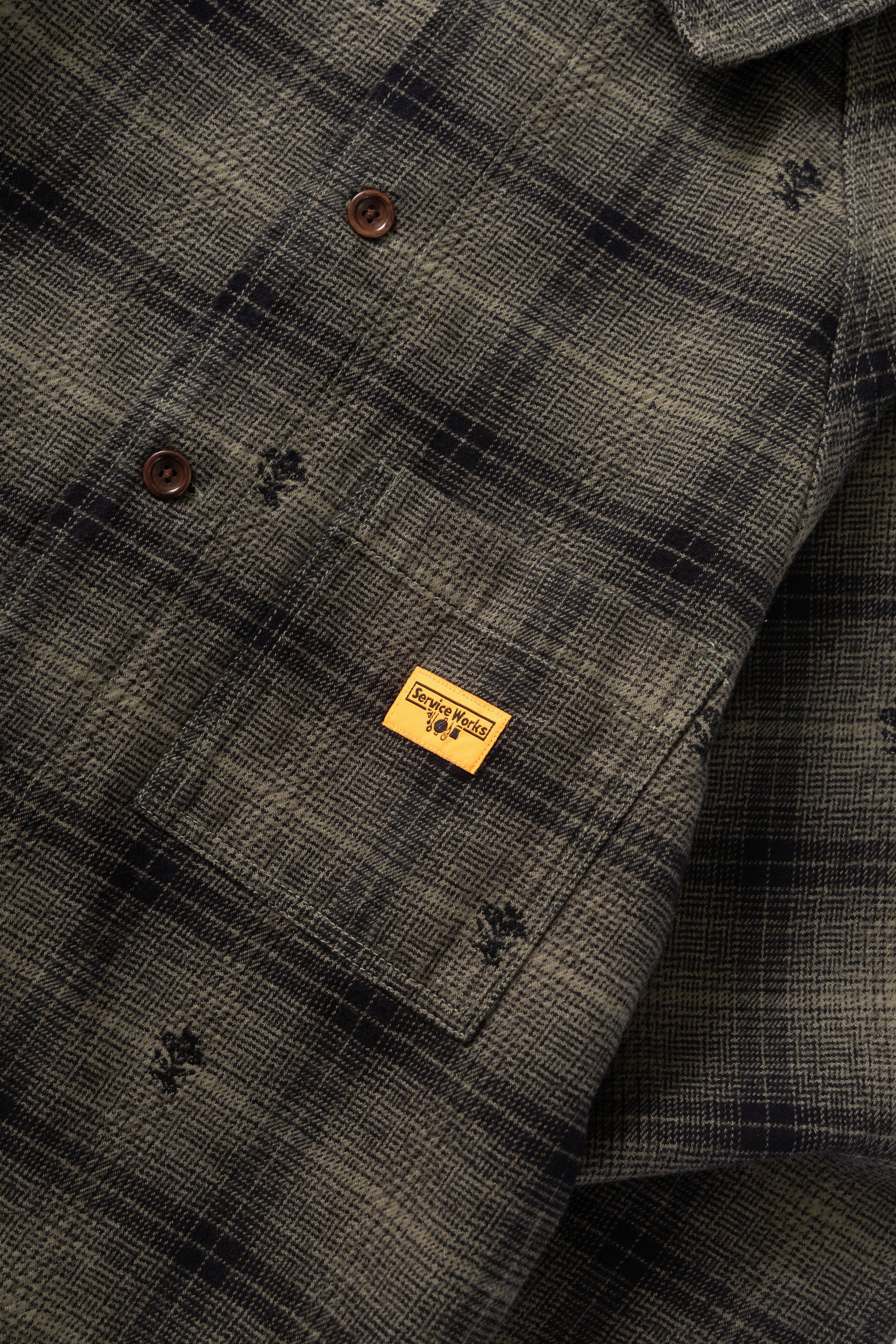 Service Works - Thistle Plaid Front Of House Jacket - Olive - Image 5