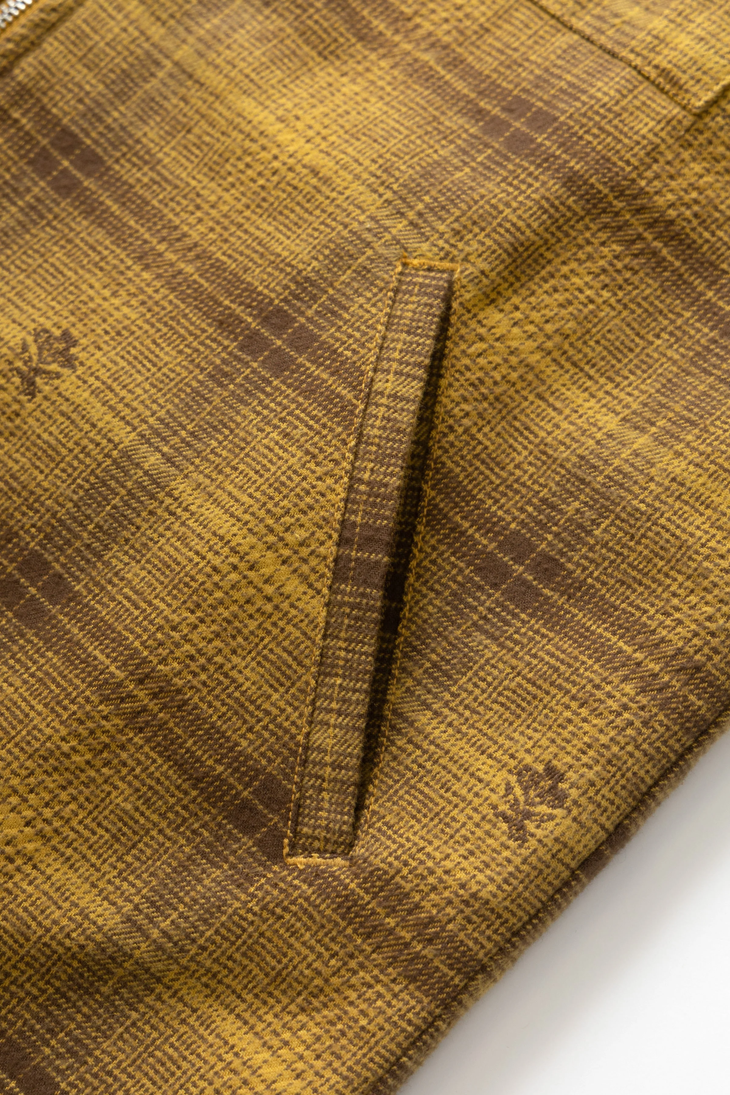 Service Works - Thistle Plaid Padded Work Vest - Ochre - Image 4