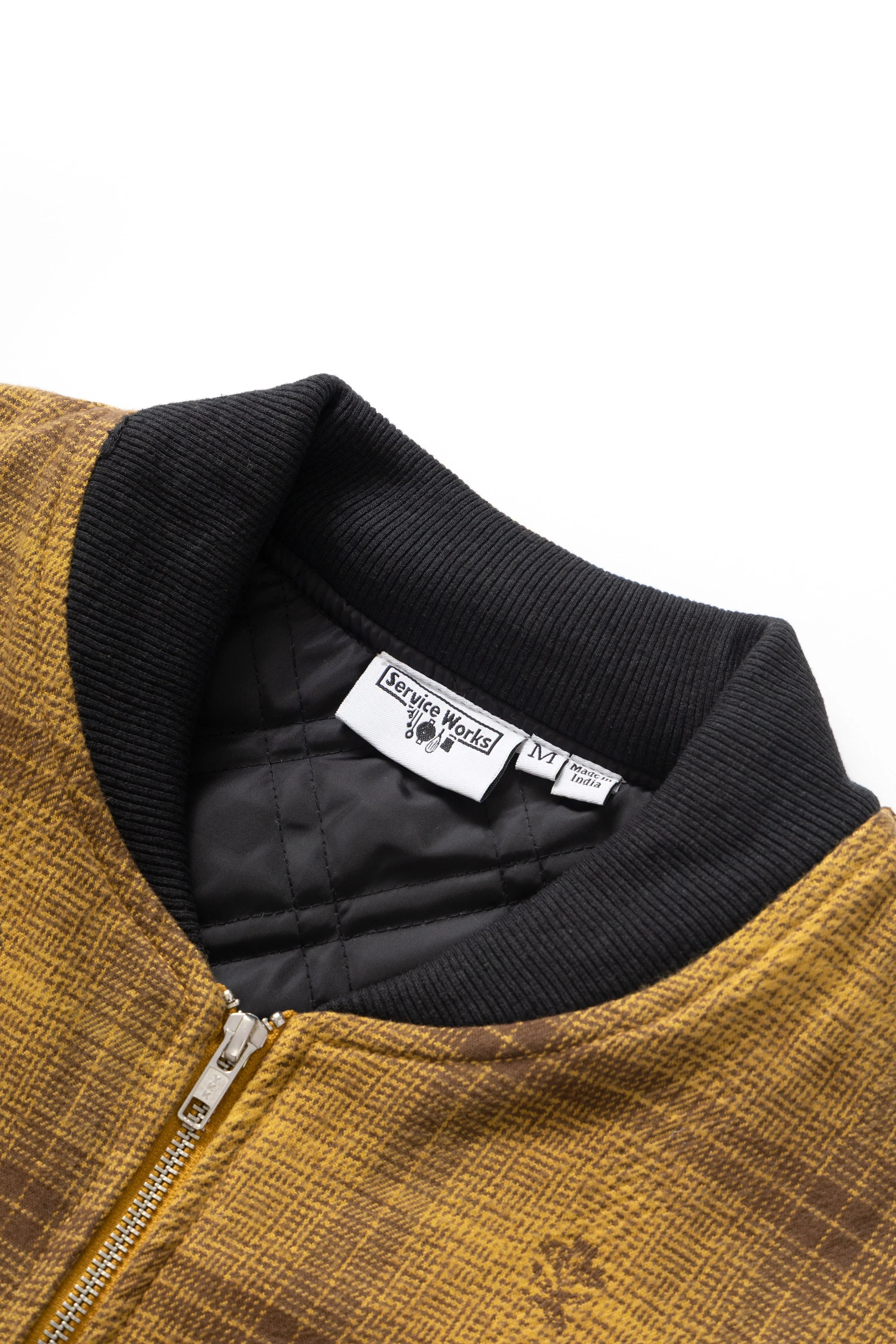 Service Works - Thistle Plaid Padded Work Vest - Ochre - Image 5
