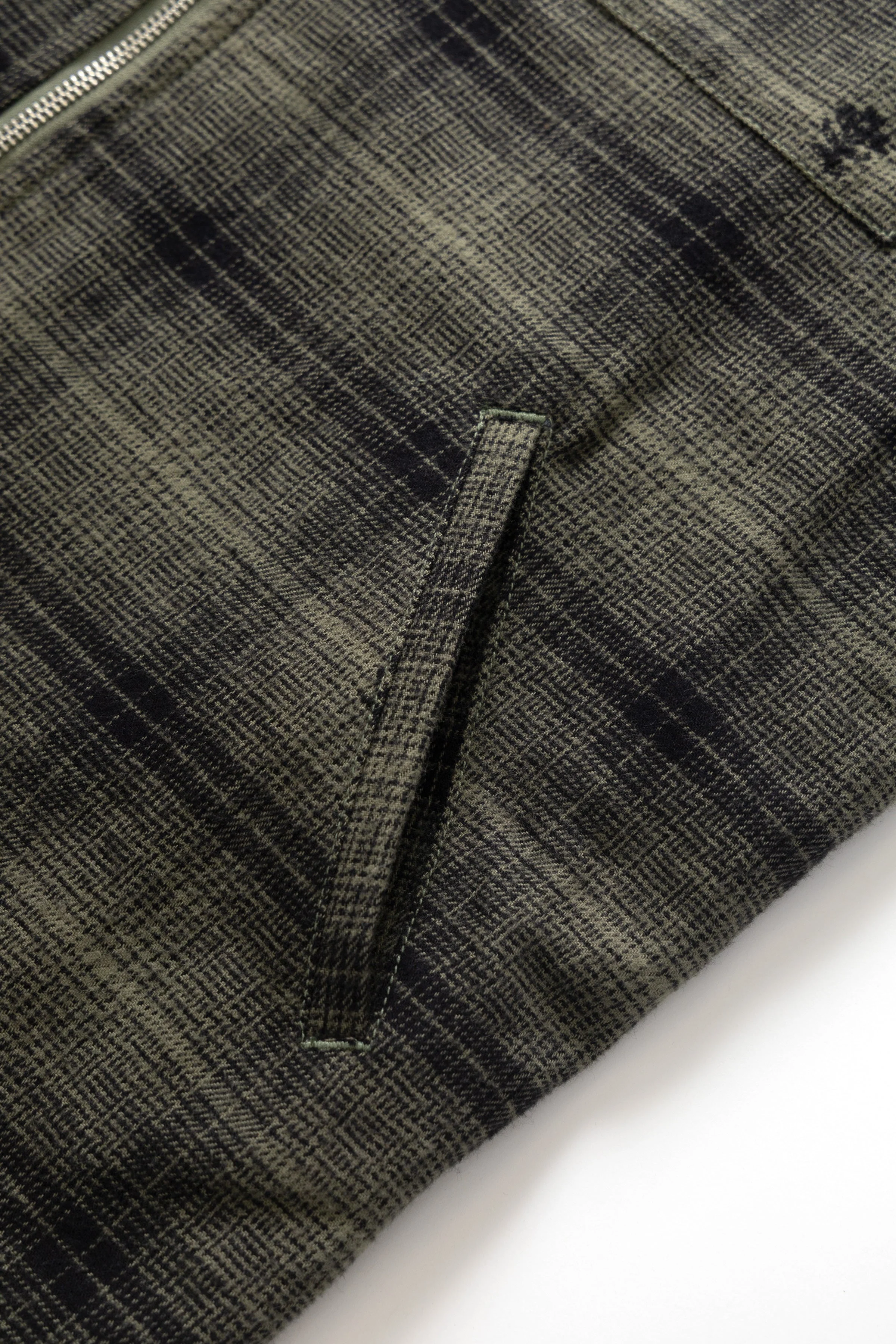 Service Works - Thistle Plaid Padded Work Vest - Olive - Image 4