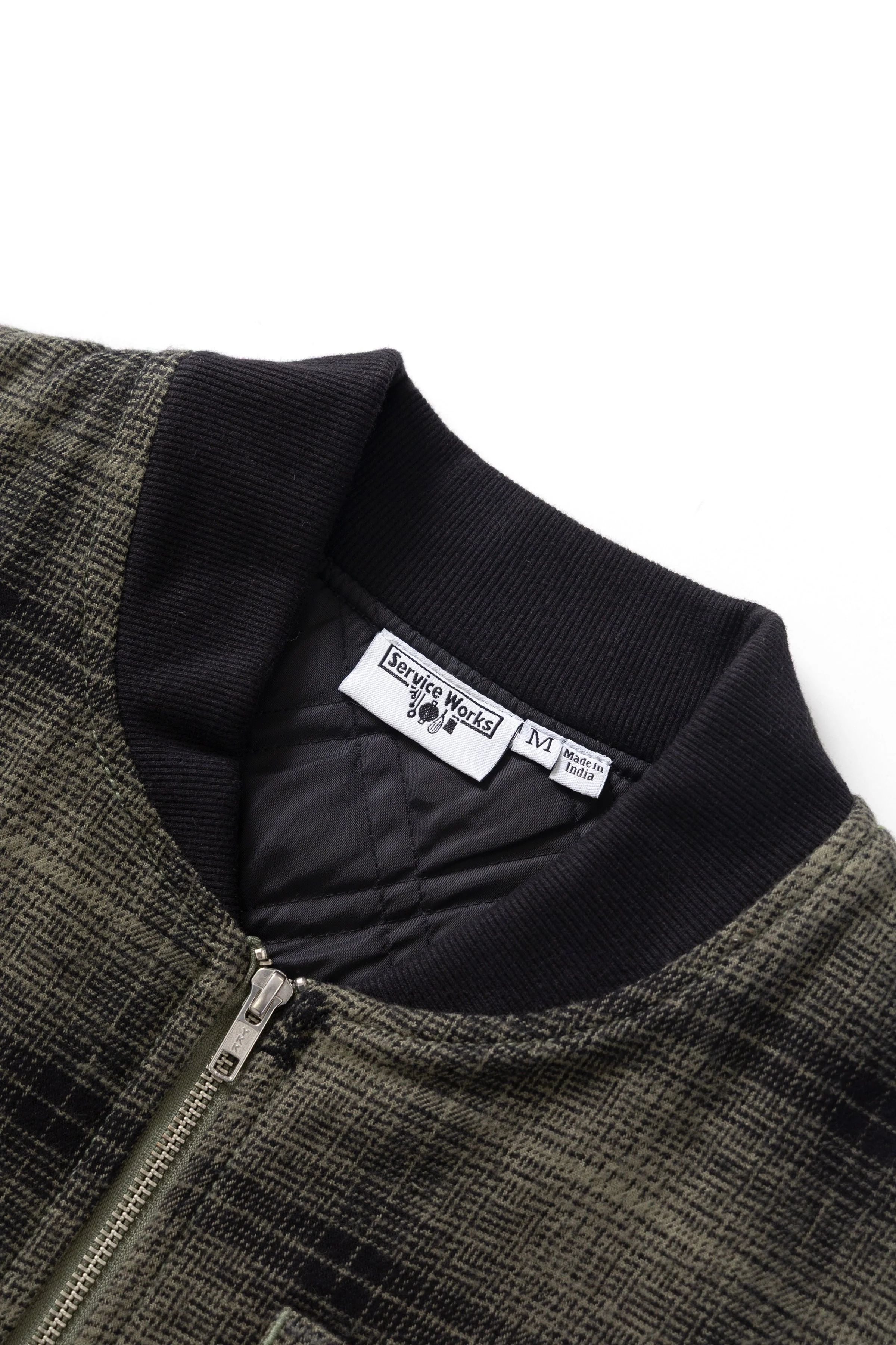Service Works - Thistle Plaid Padded Work Vest - Olive - Image 5