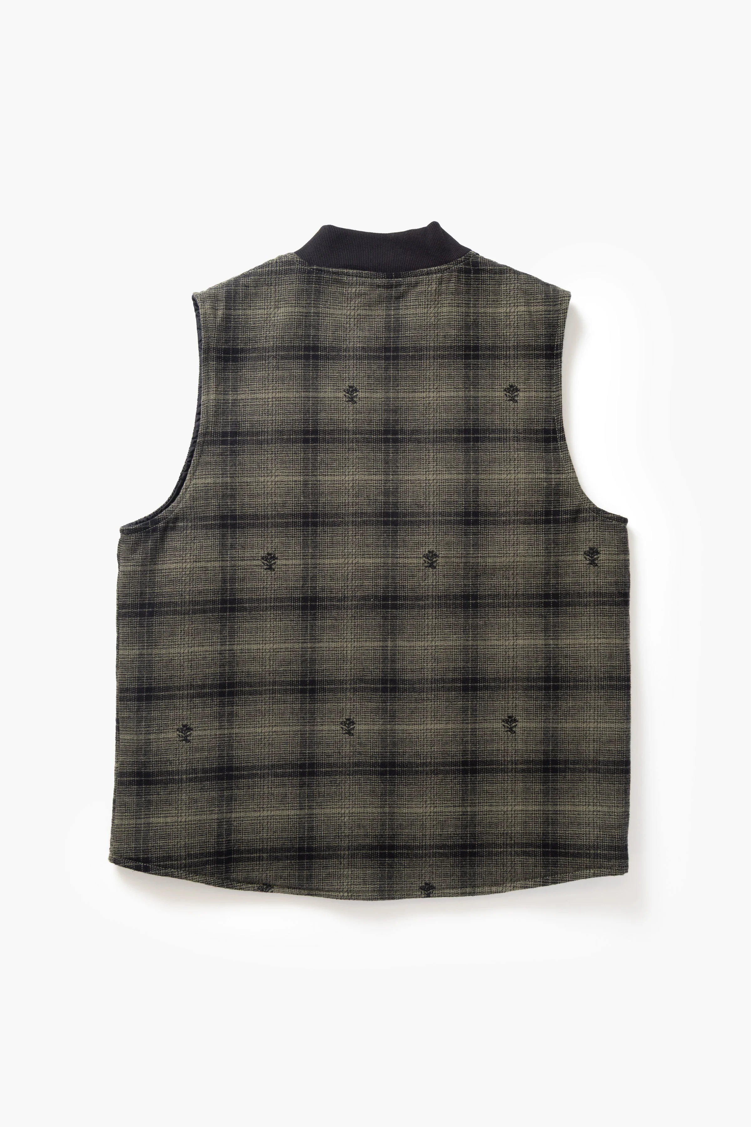 Service Works - Thistle Plaid Padded Work Vest - Olive - Image 8
