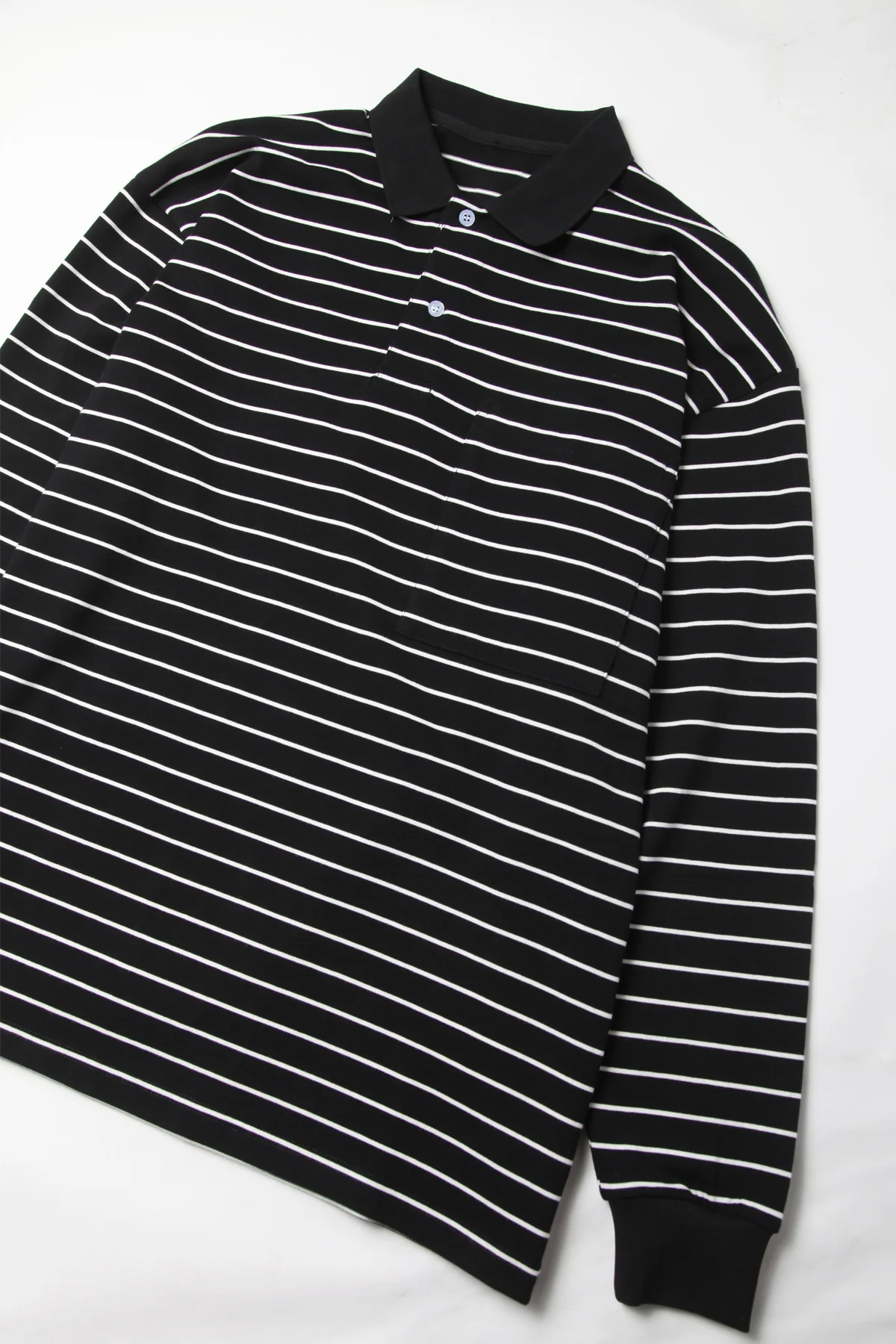 TRS - Oversized Striped Polo - Black - Image 3
