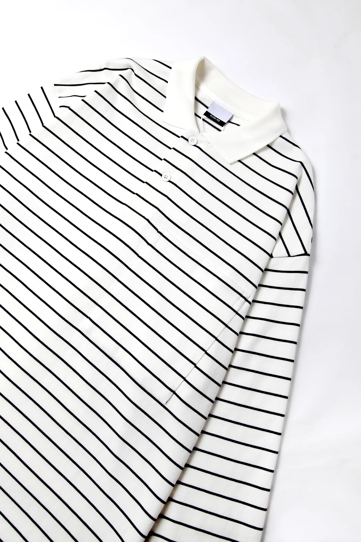 TRS - Oversized Striped Polo - White - Image 2