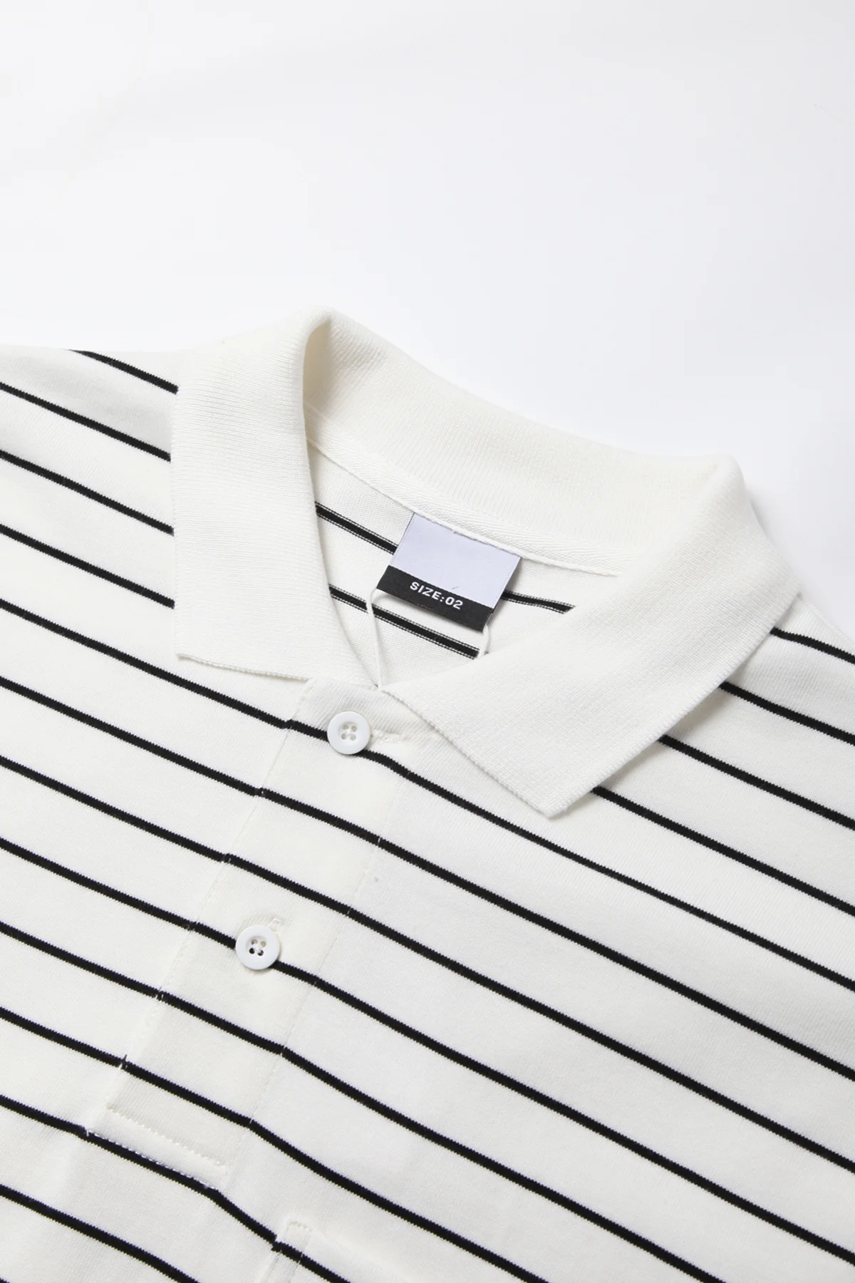 TRS - Oversized Striped Polo - White - Image 3