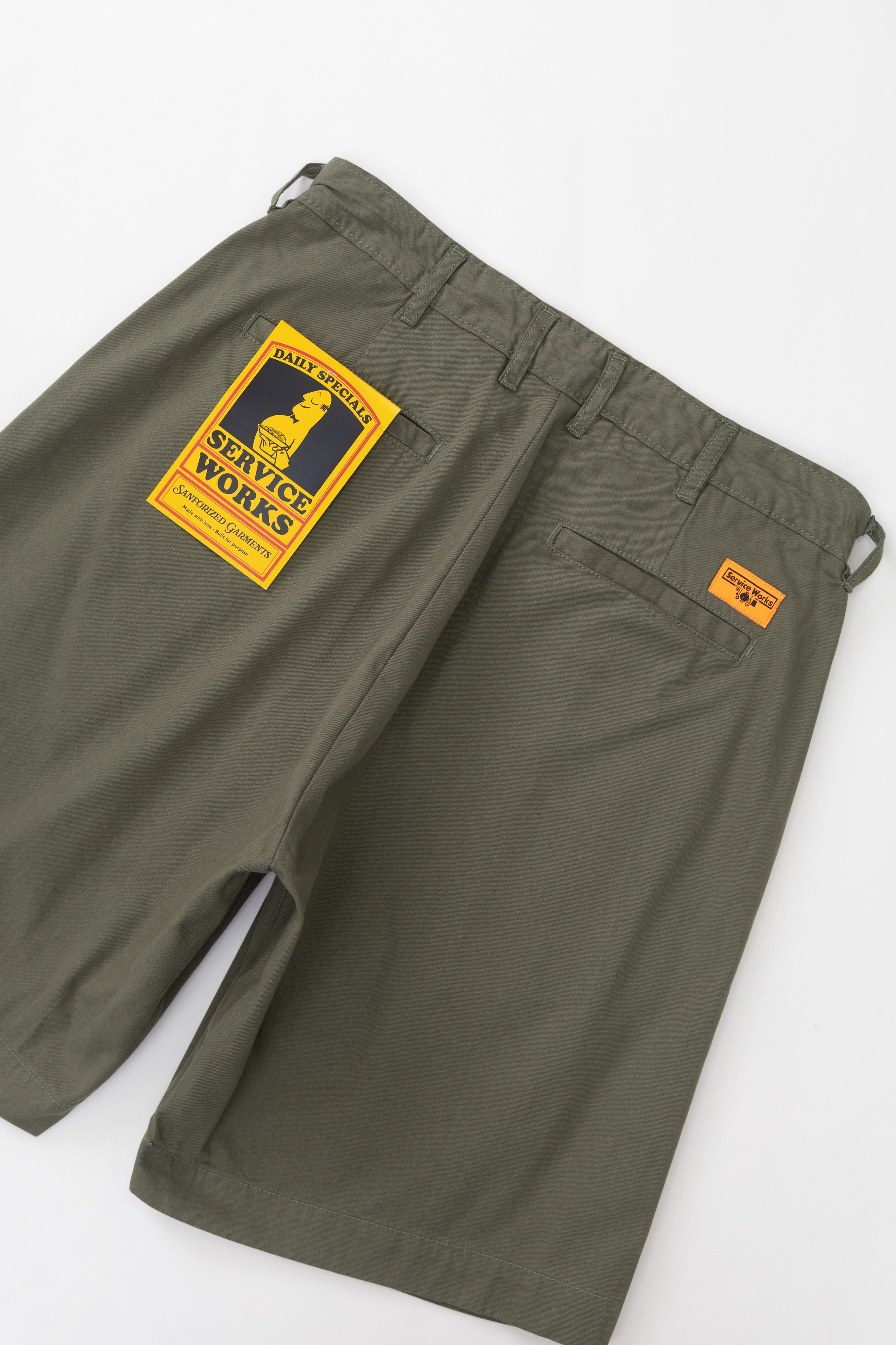 Service Works - Twill Part Timer Shorts - Olive - Image 4