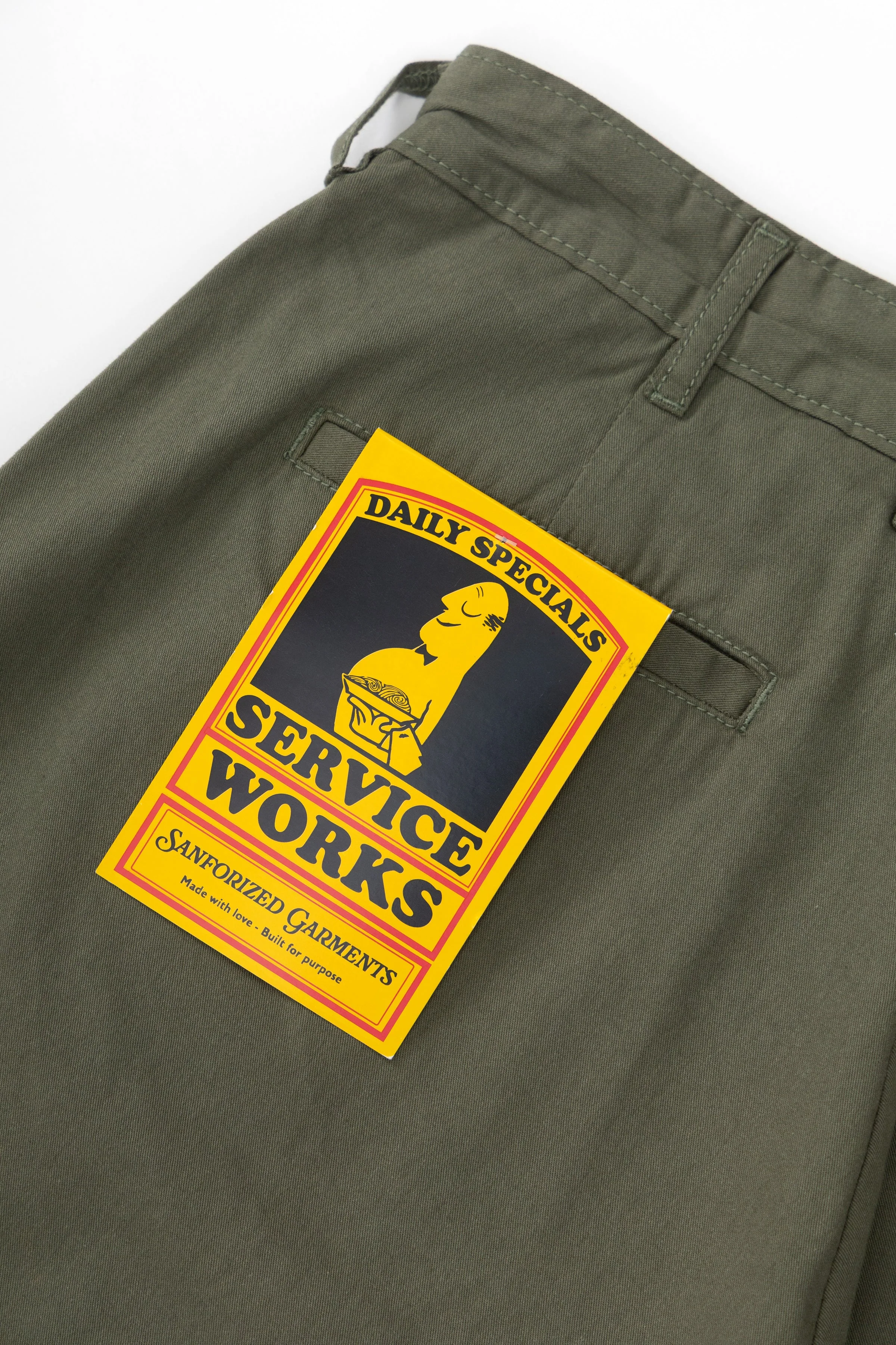 Service Works - Twill Part Timer Shorts - Olive - Image 5